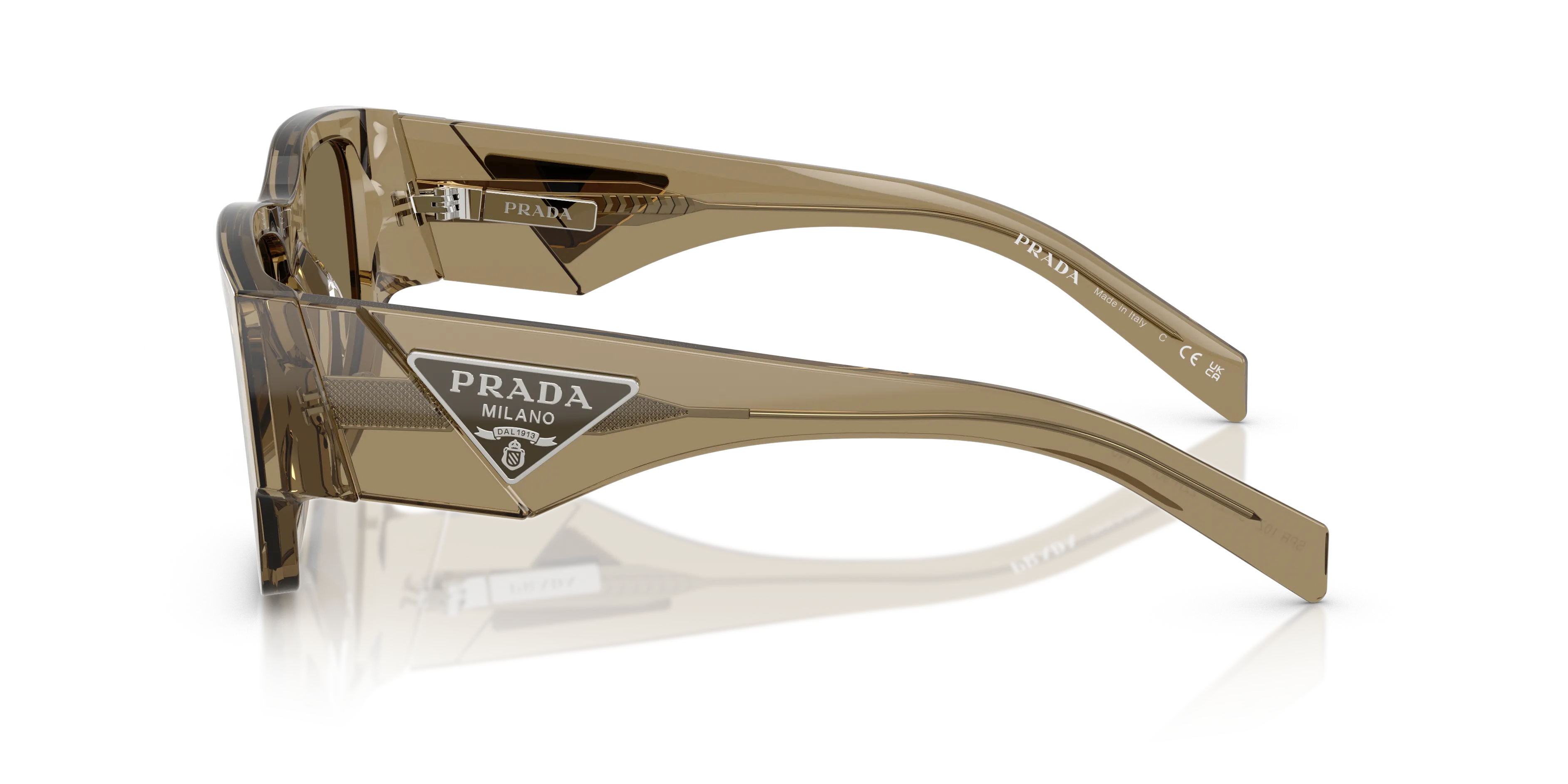 Prada PR 10ZS 22H90F Occhiali da sole Acetato Marrone Marrone Pillow Normale - immagine 4