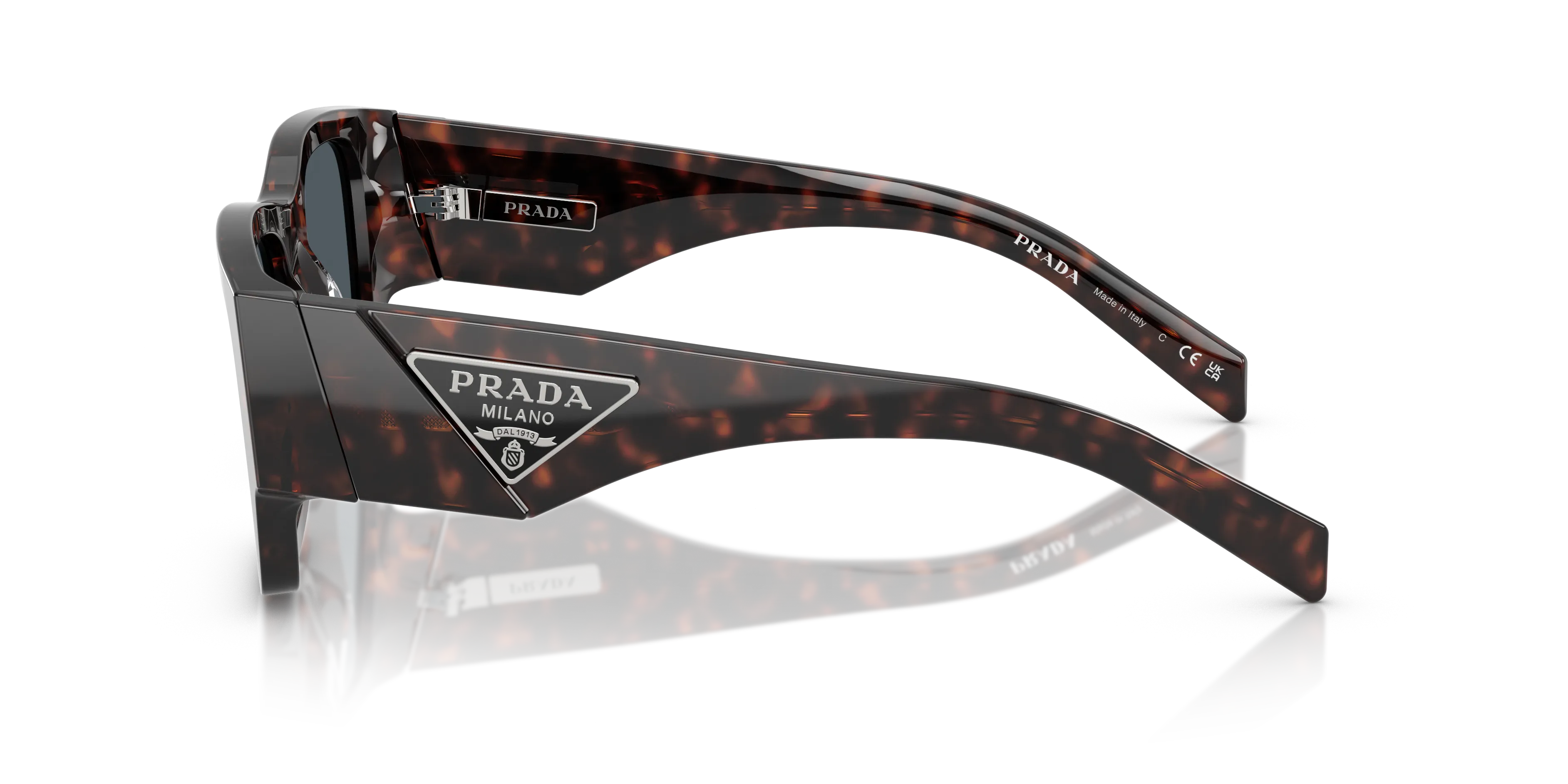 Prada PR 10ZS 17N70B Occhiali da sole Acetato Tartaruga Grigio Pillow Normale - immagine 4