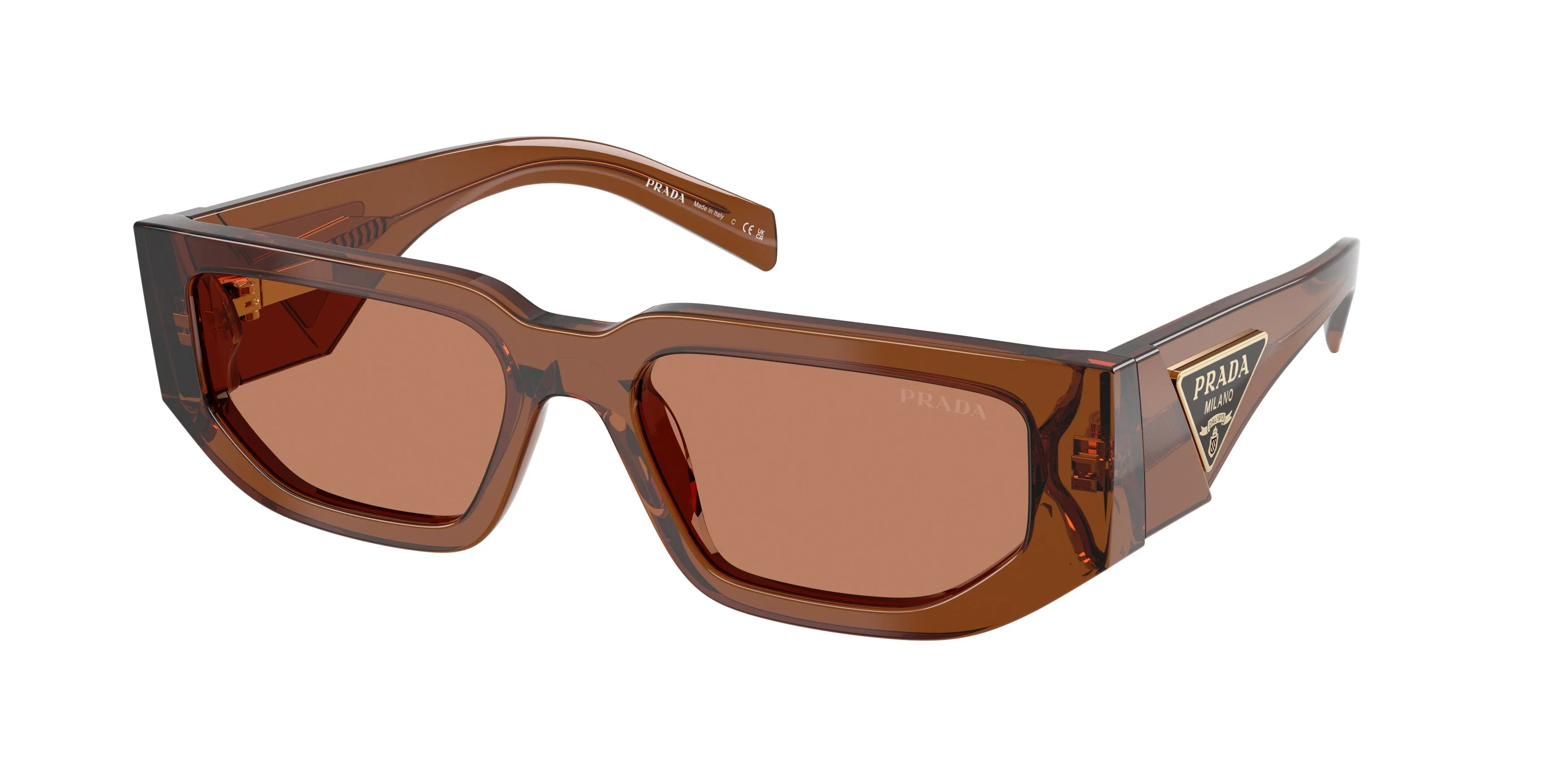 Prada PR 09ZS 20H90Q Occhiali da sole Acetato Marrone Marrone Squadrata Normale - immagine 1