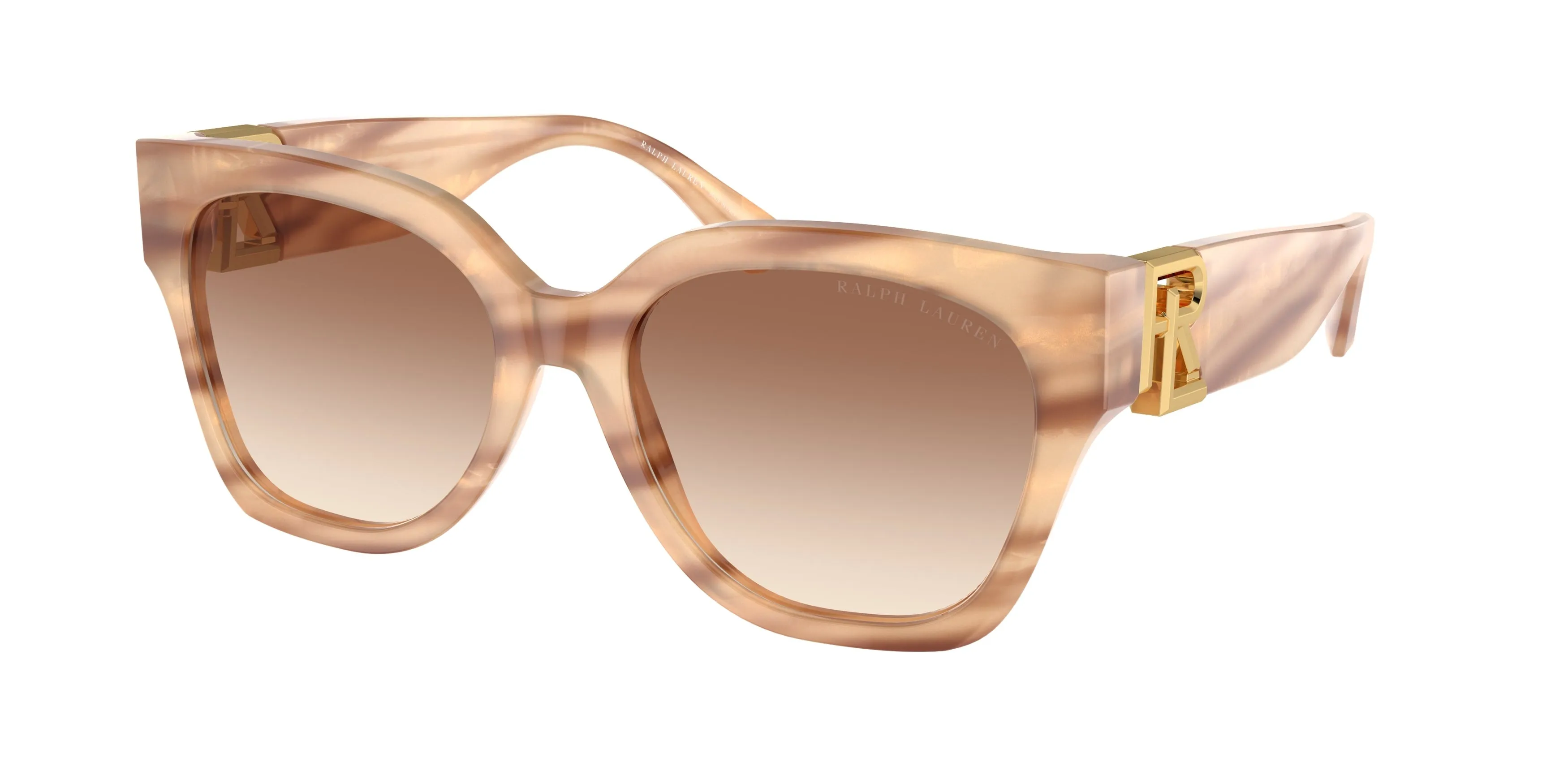 Ralph Lauren RL8221 THE OVERSZED RICKY 617913 Occhiali da sole Acetato Marrone Marrone Farfalla Normale Sfumato - immagine 1
