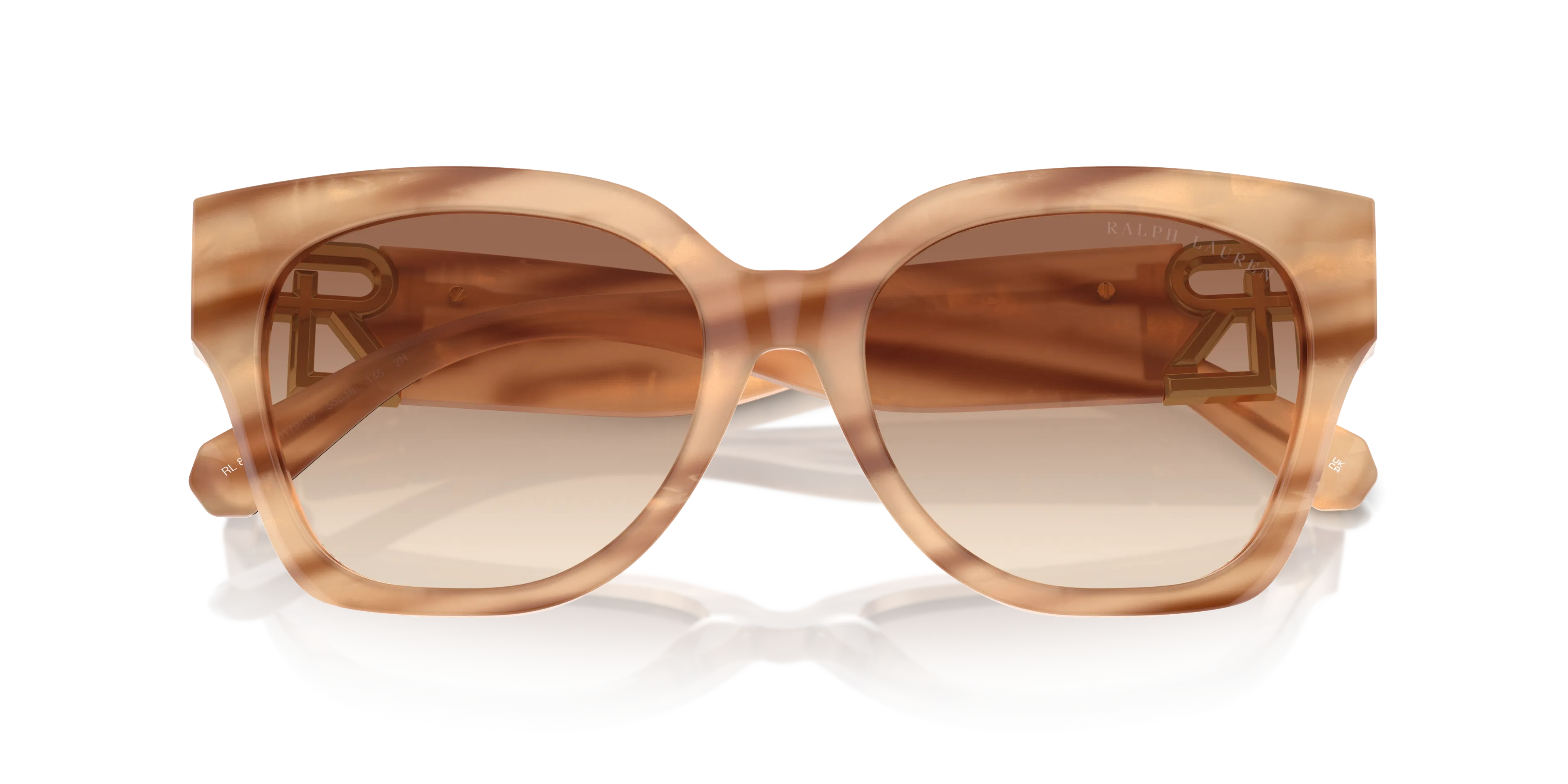 Ralph Lauren RL8221 THE OVERSZED RICKY 617913 Occhiali da sole Acetato Marrone Marrone Farfalla Normale Sfumato - immagine 2