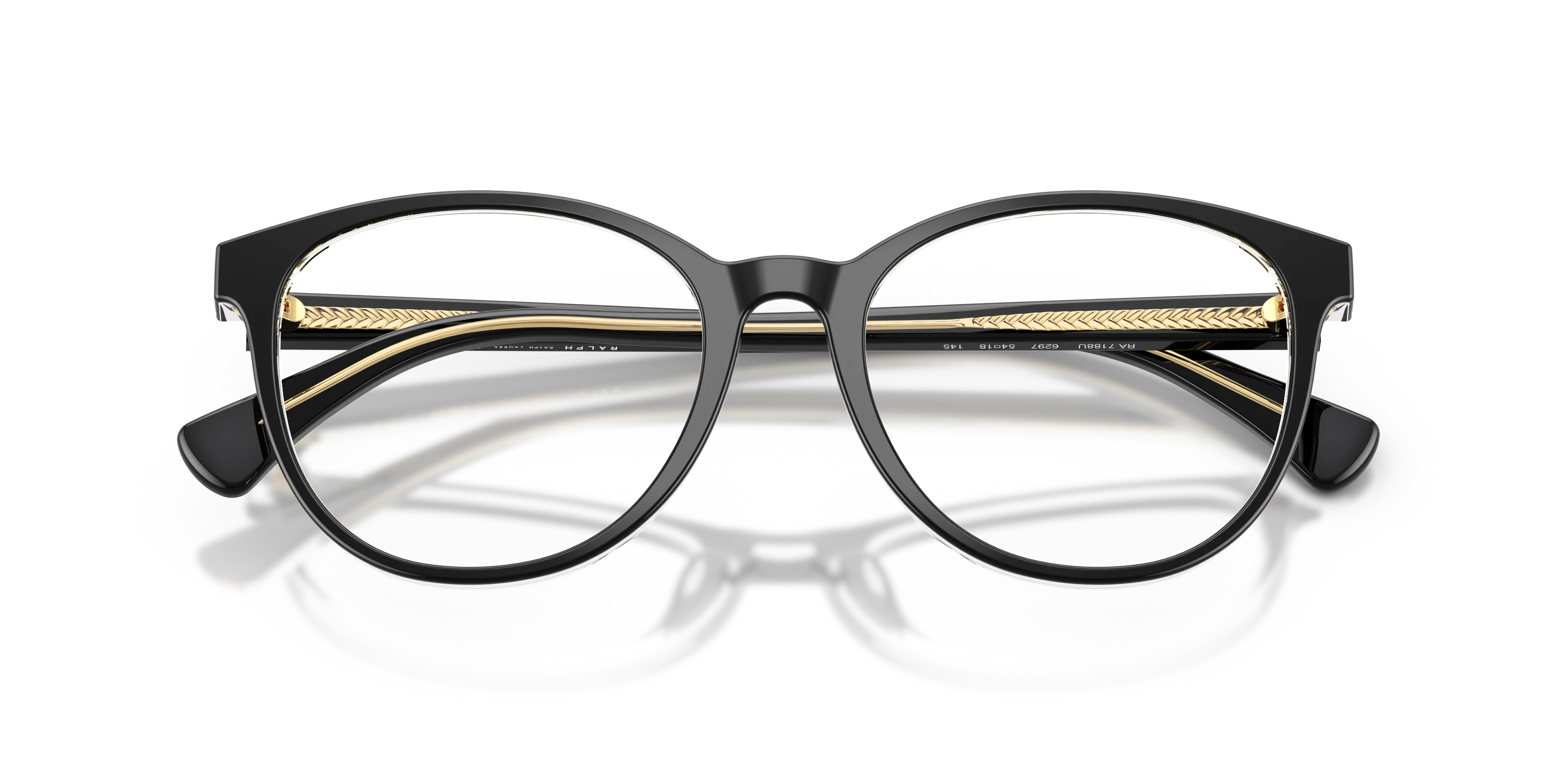 Ralph Lauren RA7188U 6297 Montature da vista Acetato Nero Rotonda Normale - immagine 2