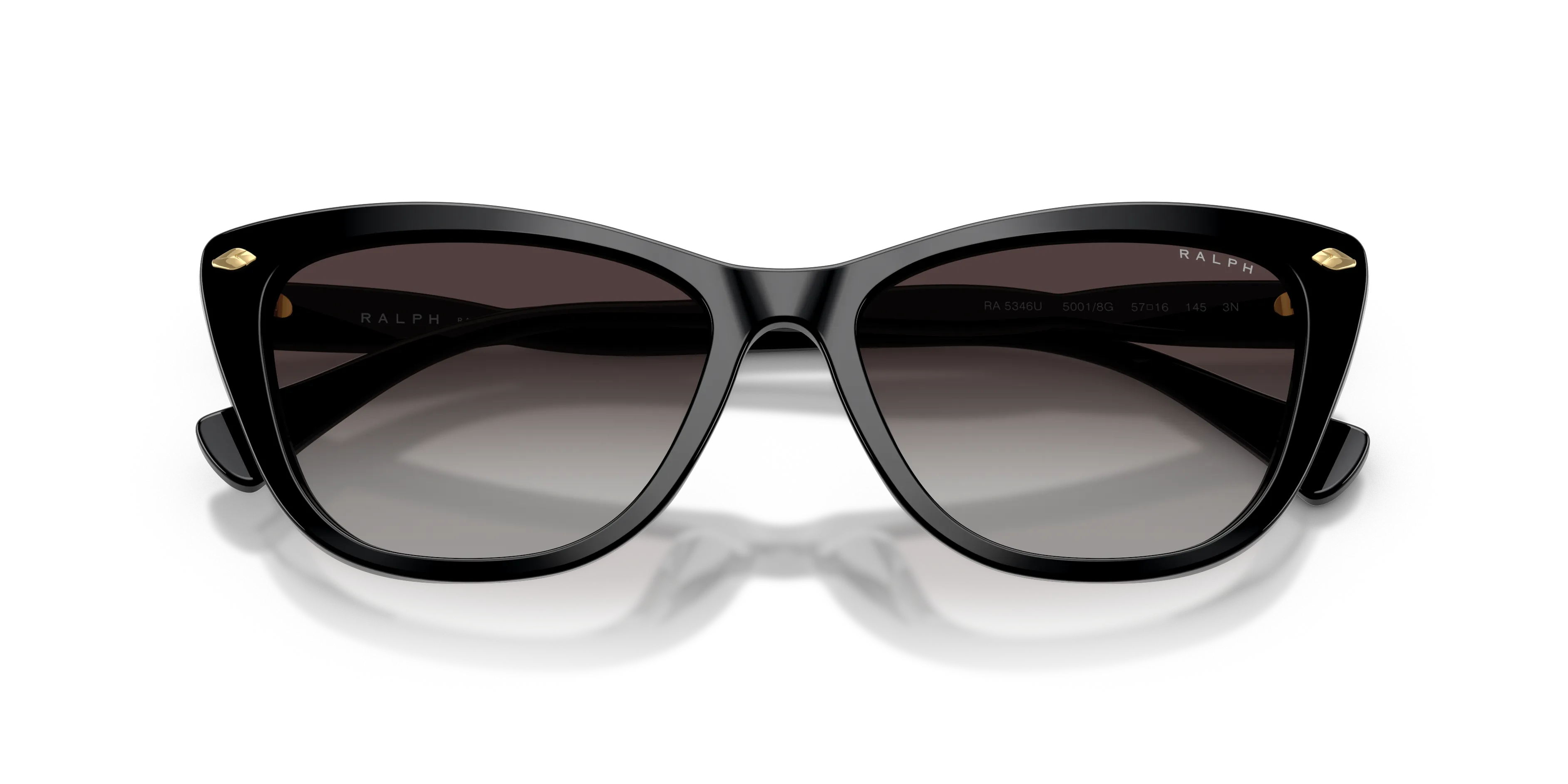 Ralph Lauren RA5346U 50018G Occhiali da sole Acetato Nero Grigio Cat Eye Normale Sfumato - immagine 2