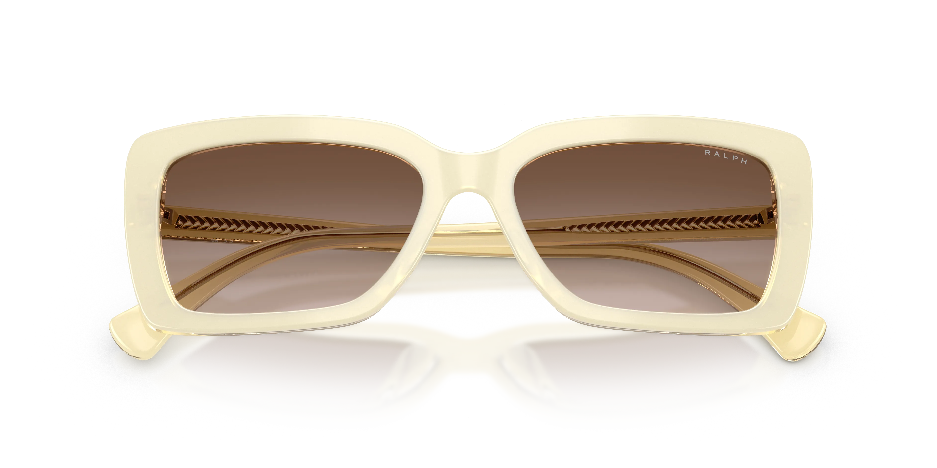 Ralph Lauren RA5342U 630013 Occhiali da sole Acetato Beige Marrone Squadrata Normale Sfumato - immagine 2