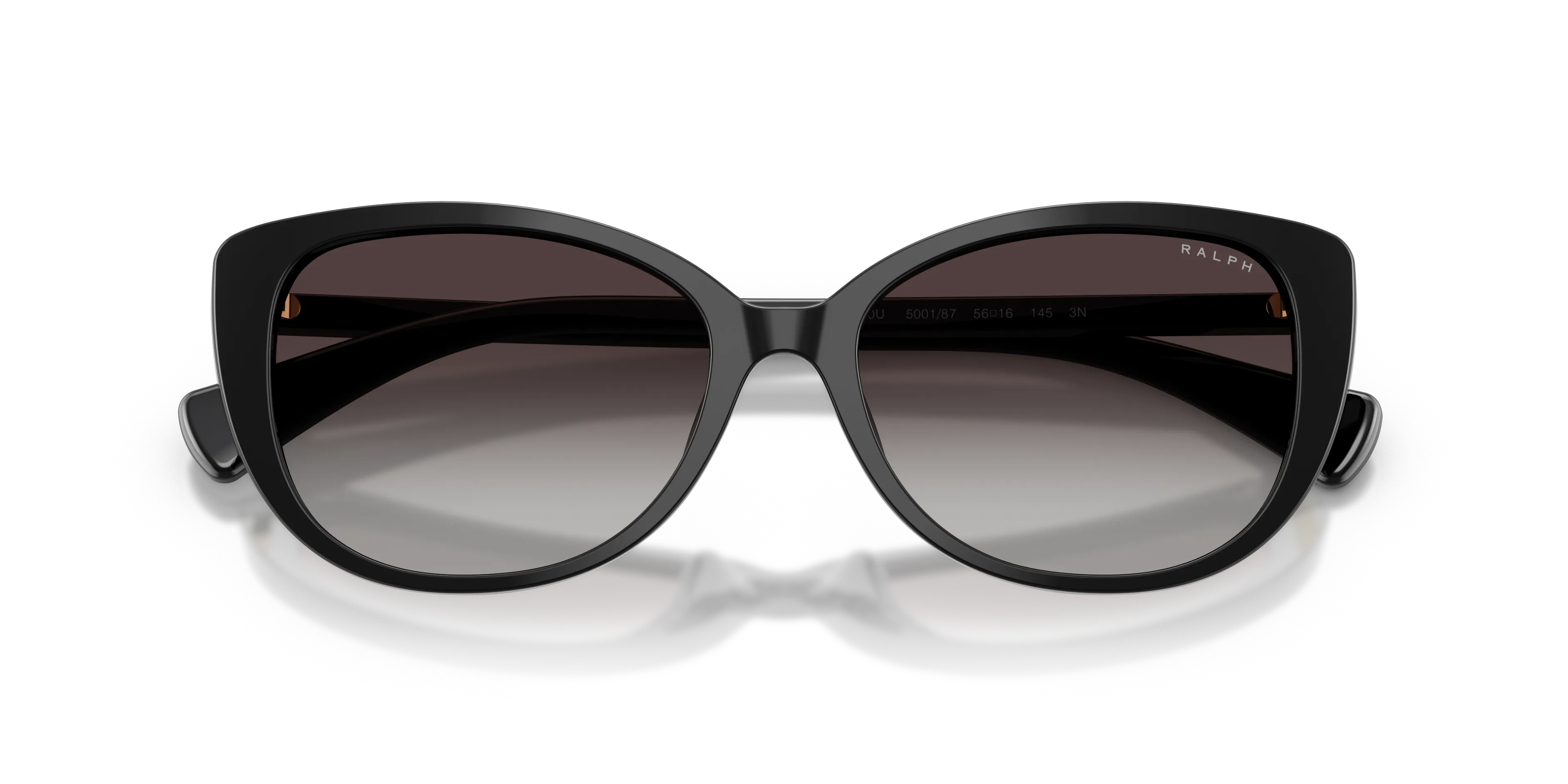 Ralph Lauren RA5340U 500187 Occhiali da sole Acetato Nero Grigio Farfalla Normale Sfumato - immagine 2