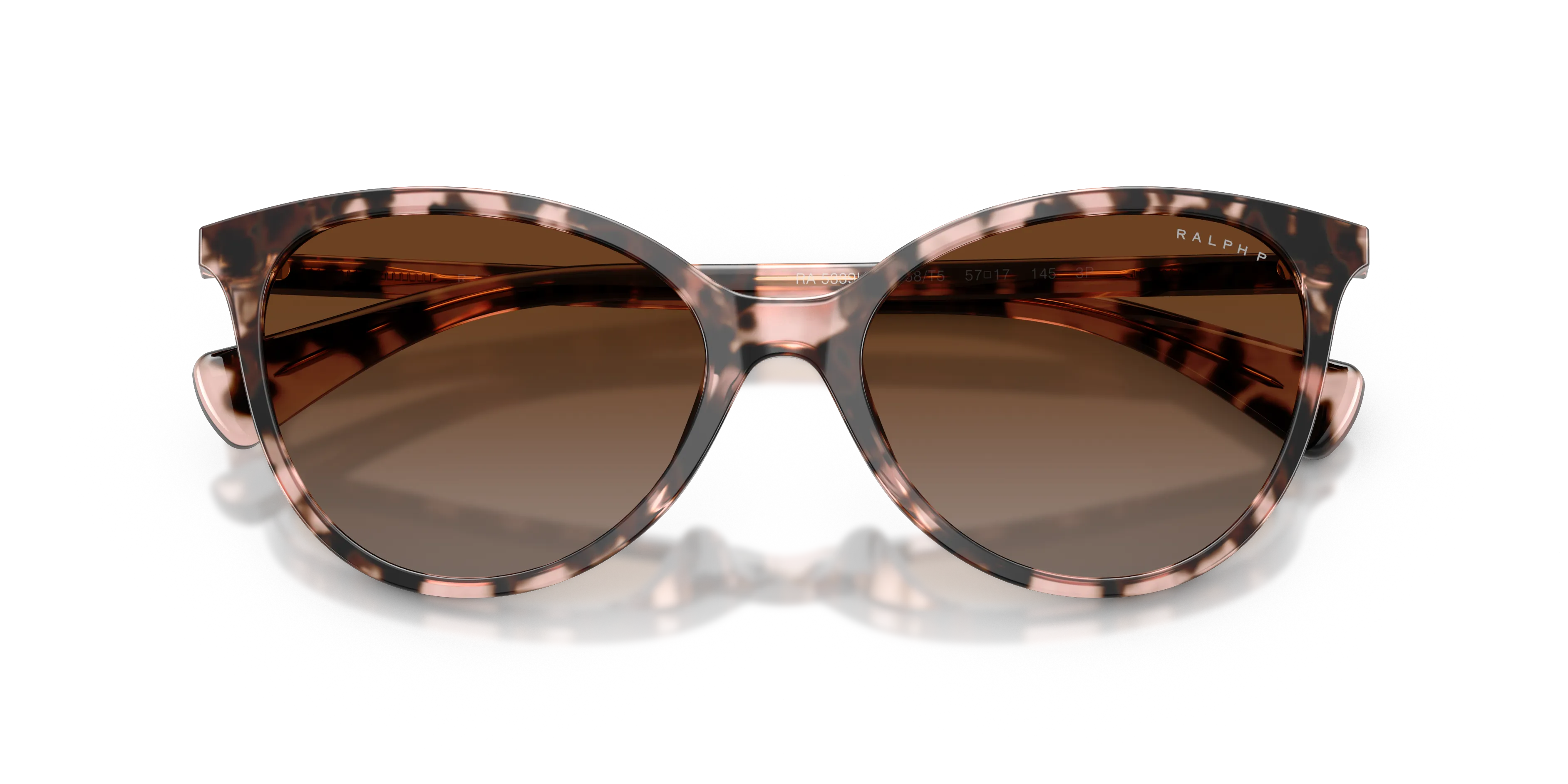 Ralph Lauren RA5339U 6058T5 Occhiali da sole Acetato Rosa Marrone Pantos Polarizzata Sfumato - immagine 2