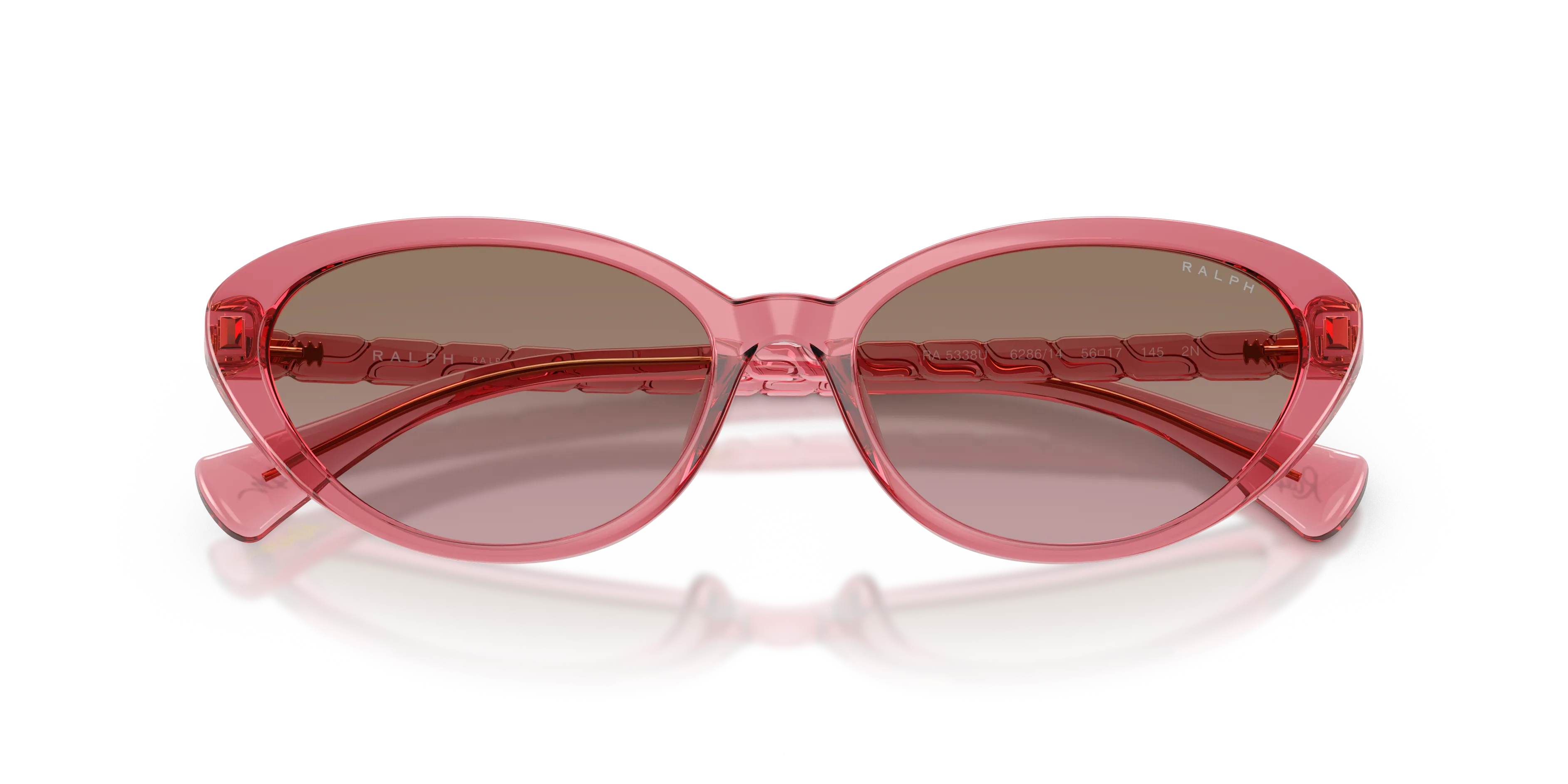 Ralph Lauren RA5338U 628614 Occhiali da sole Iniettato Arancione Rosa Farfalla Normale Sfumato - immagine 2