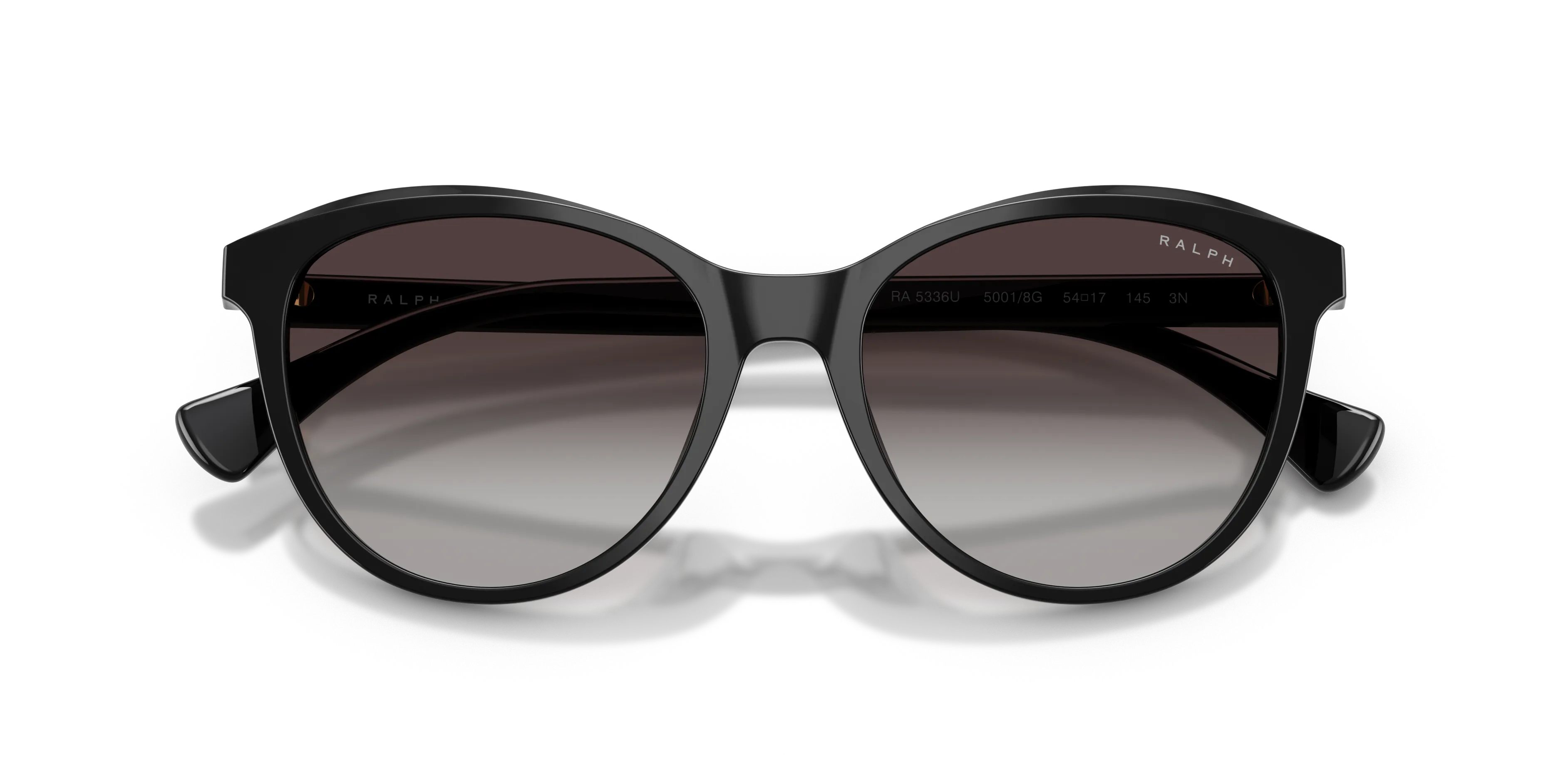 Ralph Lauren RA5336U 50018G Occhiali da sole Acetato Nero Grigio Rotonda Normale Sfumato - immagine 2