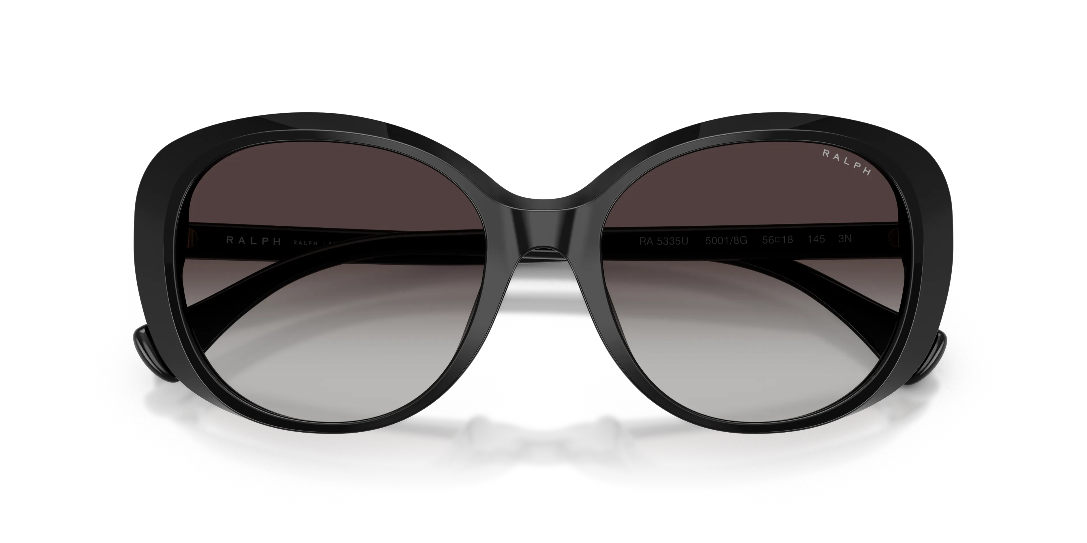 Ralph Lauren RA5335U 50018G Occhiali da sole Acetato Nero Grigio Rotonda Normale Sfumato - immagine 2
