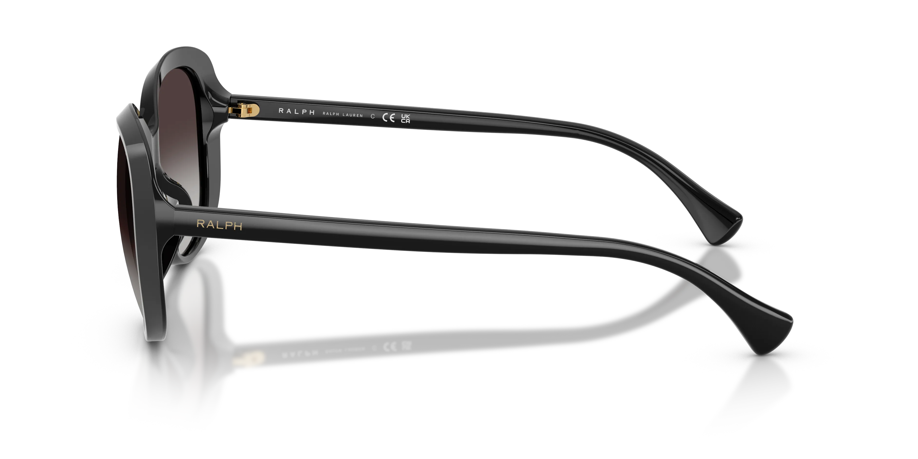 Ralph Lauren RA5335U 50018G Occhiali da sole Acetato Nero Grigio Rotonda Normale Sfumato - immagine 4