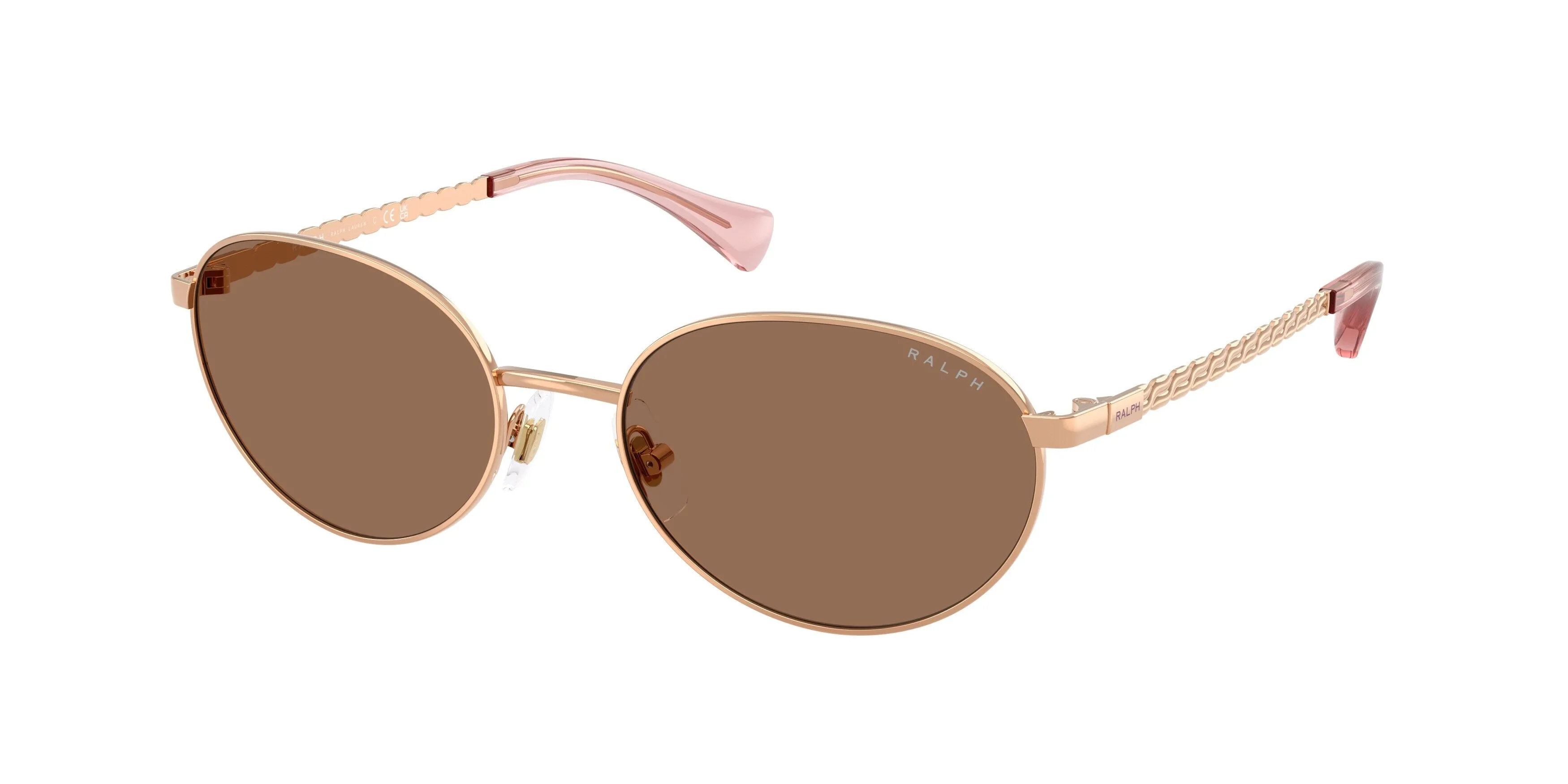 Ralph Lauren RA4148 942773 Occhiali da sole Metallo Oro Marrone Rotonda Normale - immagine 1