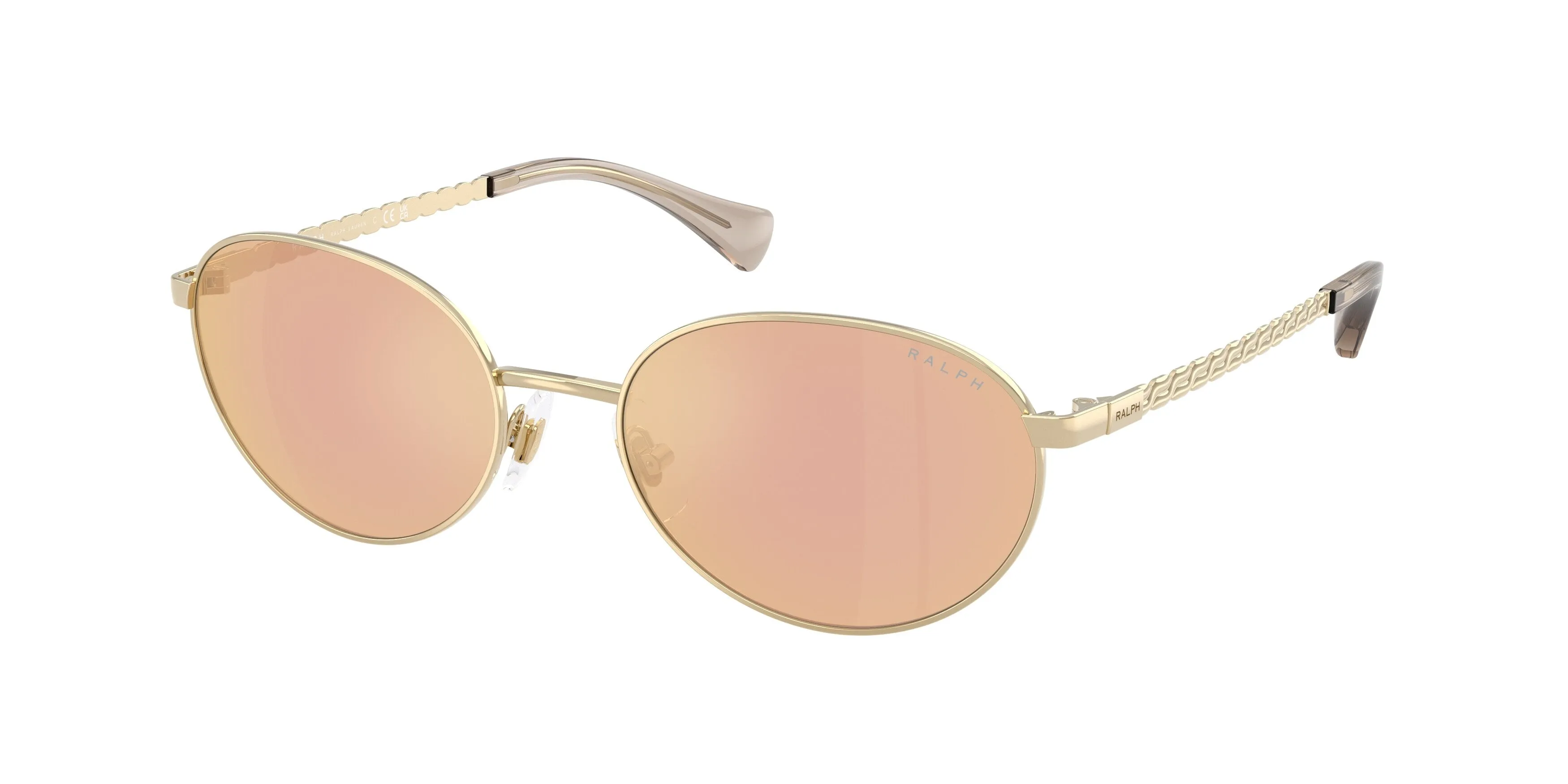 Ralph Lauren RA4148 9116R1 Occhiali da sole Metallo Oro Rotonda Normale Specchiato - immagine 1