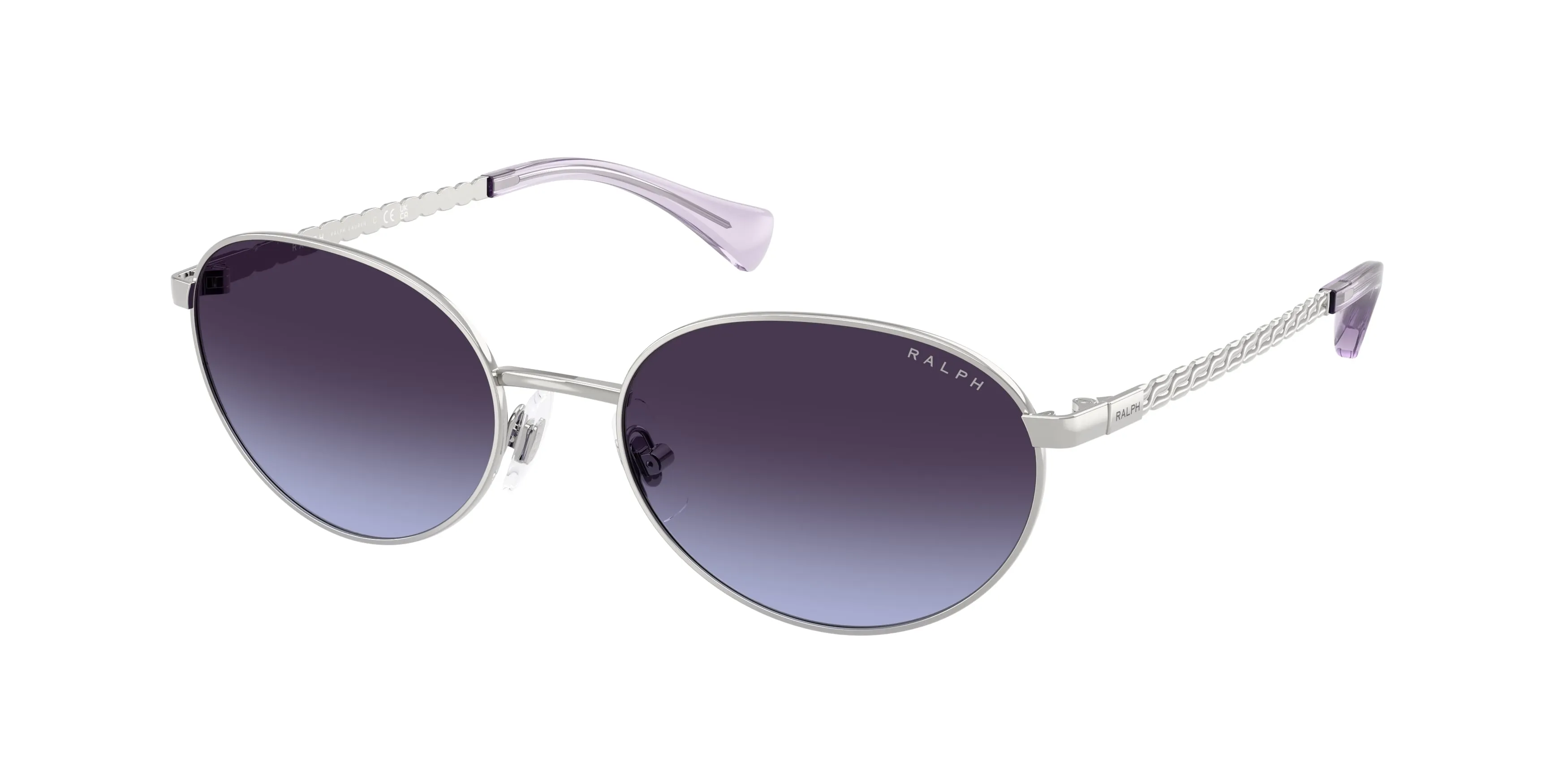 Ralph Lauren RA4148 90014Q Occhiali da sole Metallo Argento Blu Rotonda Normale Sfumato - immagine 1