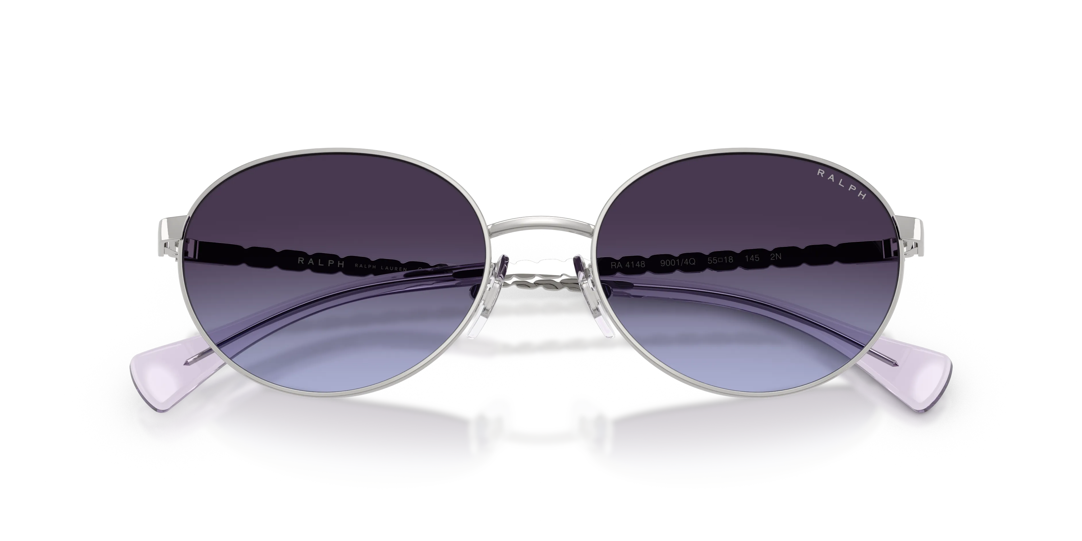 Ralph Lauren RA4148 90014Q Occhiali da sole Metallo Argento Blu Rotonda Normale Sfumato - immagine 2