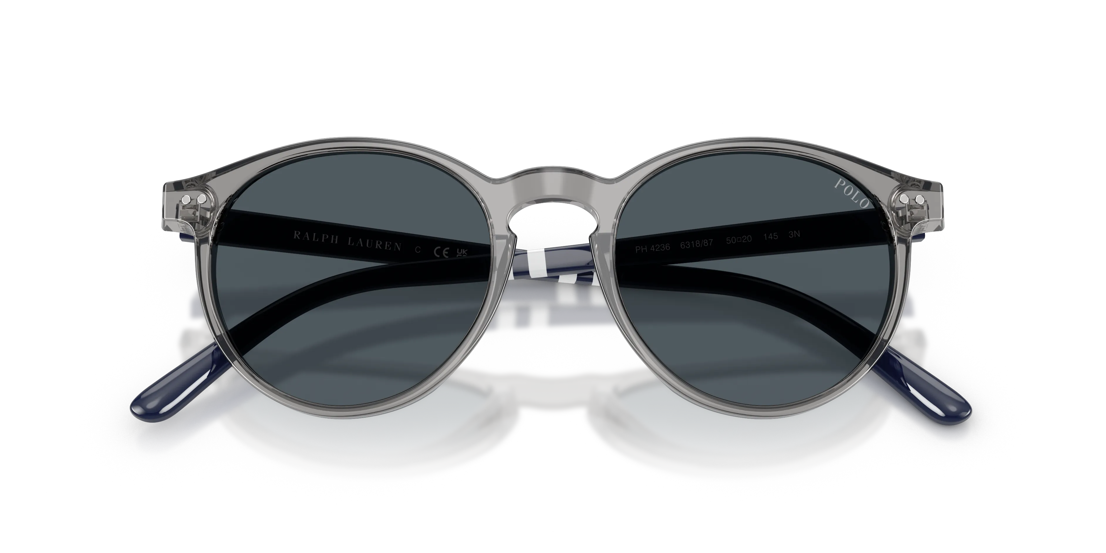 Polo Ralph Lauren PH4236 631887 Occhiali da sole Acetato Grigio Grigio Rotonda Normale - immagine 2