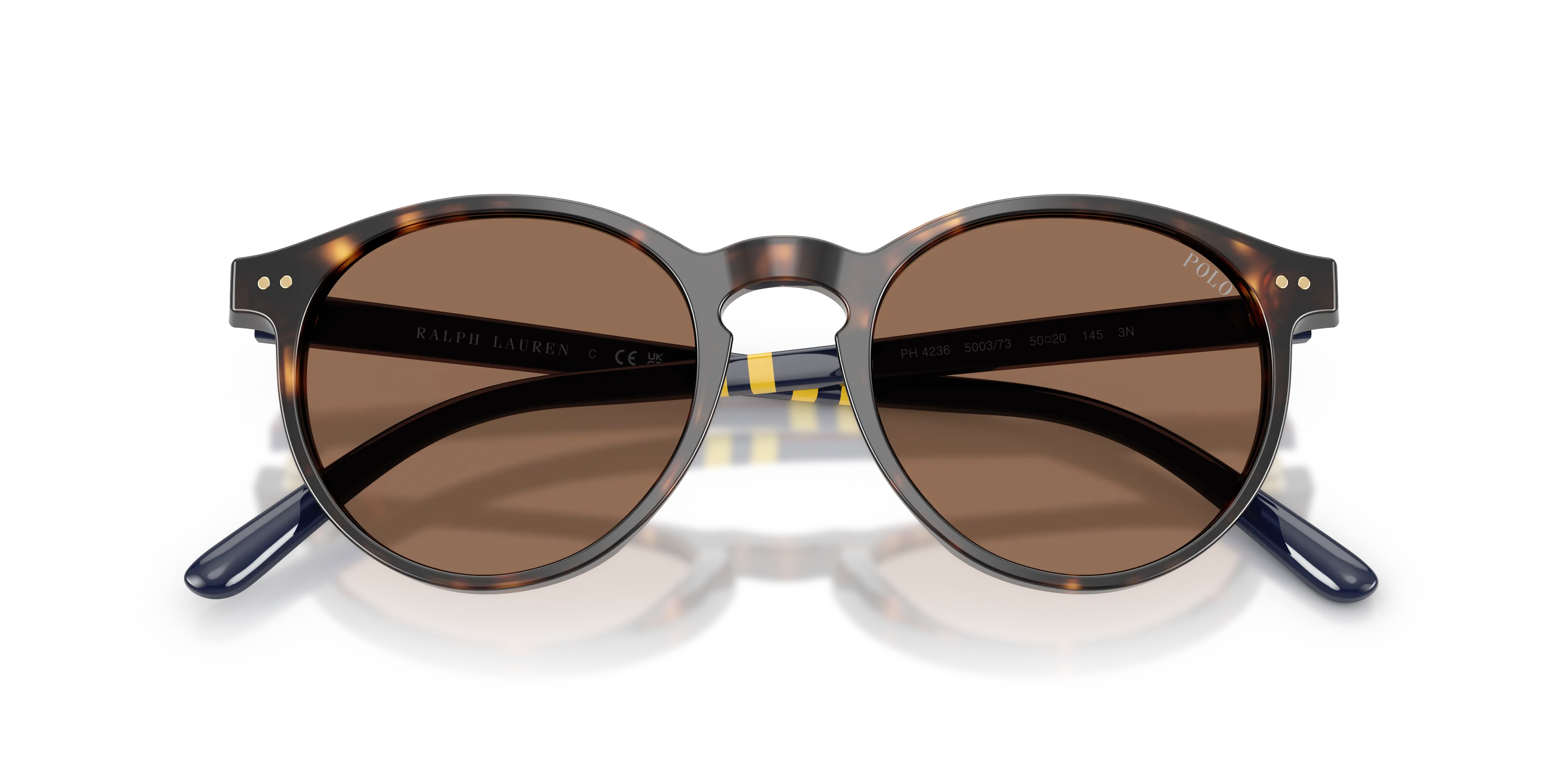 Polo Ralph Lauren PH4236 500373 Occhiali da sole Acetato Tartaruga Marrone Rotonda Normale - immagine 2