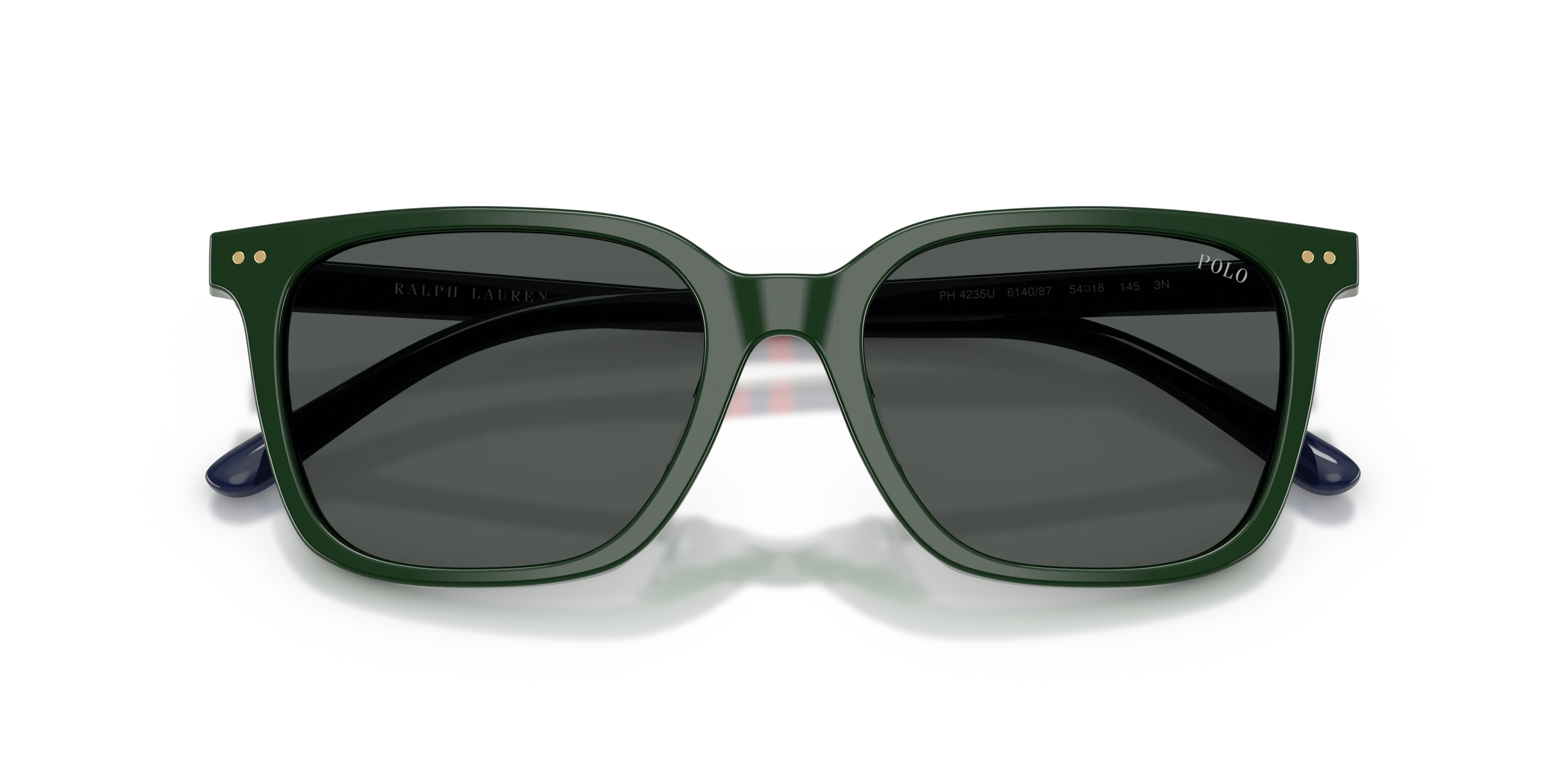 Polo Ralph Lauren PH4235U 614087 Occhiali da sole Acetato Verde Grigio Squadrata Normale - immagine 2
