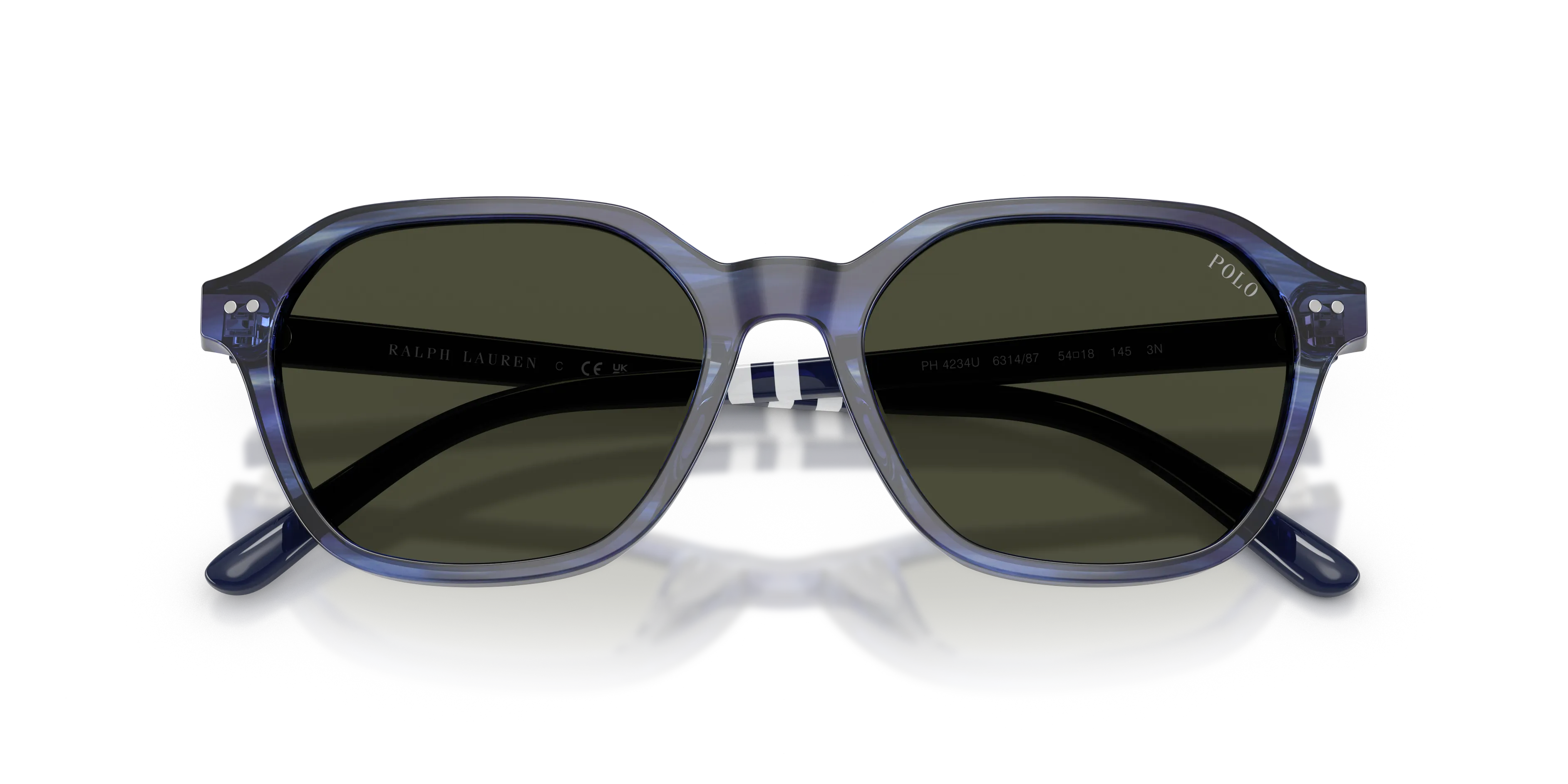 Polo Ralph Lauren PH4234U 631487 Occhiali da sole Acetato Blu Grigio Geometrica Normale - immagine 2