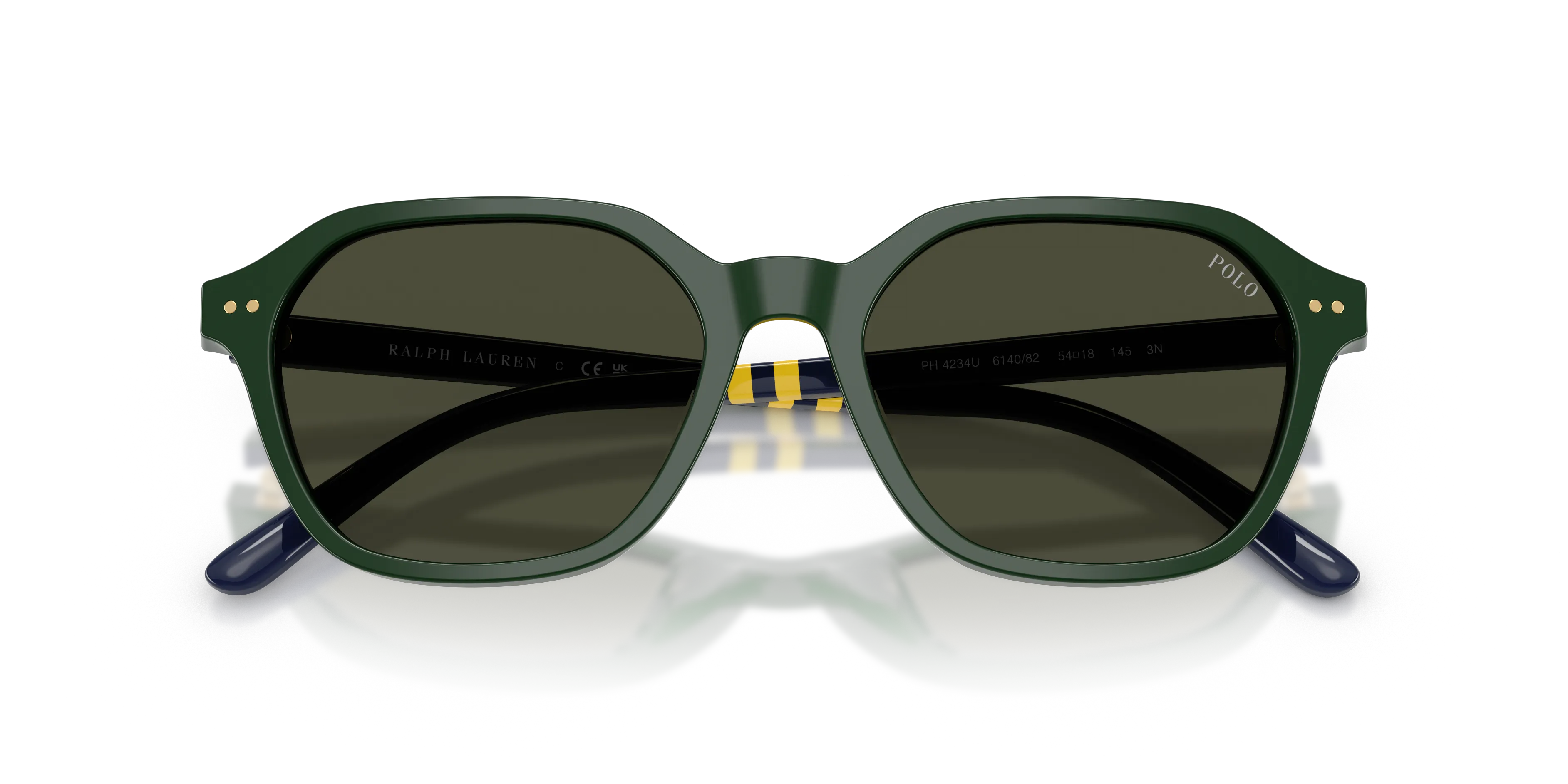 Polo Ralph Lauren PH4234U 614082 Occhiali da sole Acetato Verde Marrone Geometrica Normale - immagine 2