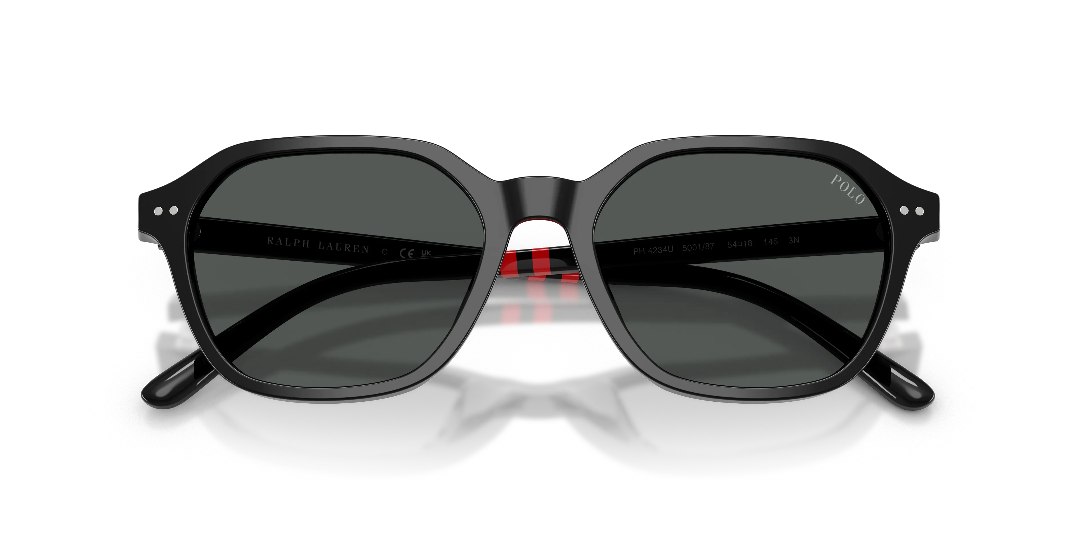 Polo Ralph Lauren PH4234U 500187 Occhiali da sole Acetato Nero Grigio Geometrica Normale - immagine 2