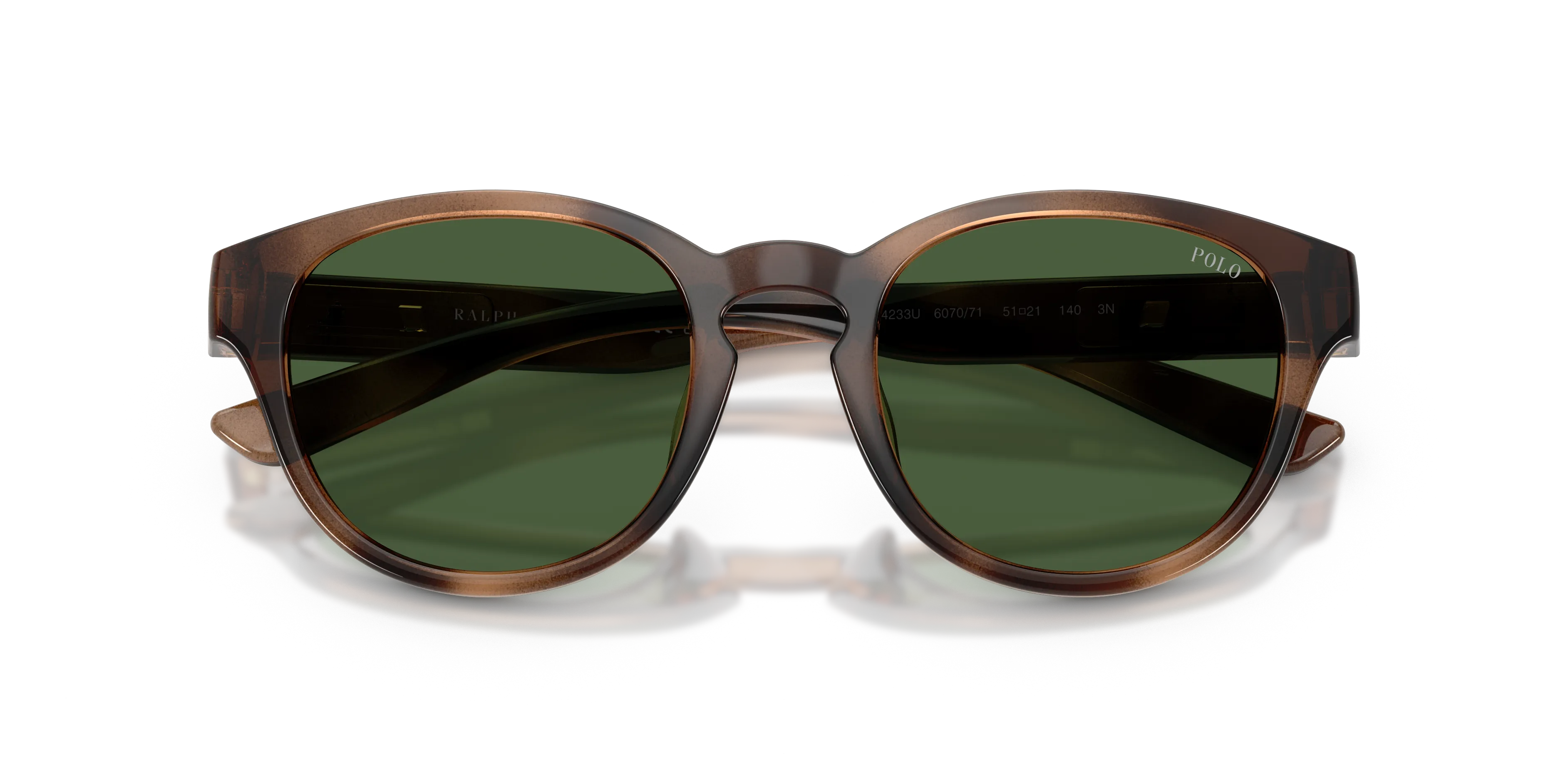 Polo Ralph Lauren PH4233U 607071 Occhiali da sole Iniettato Tartaruga Verde Pantos Normale - immagine 2