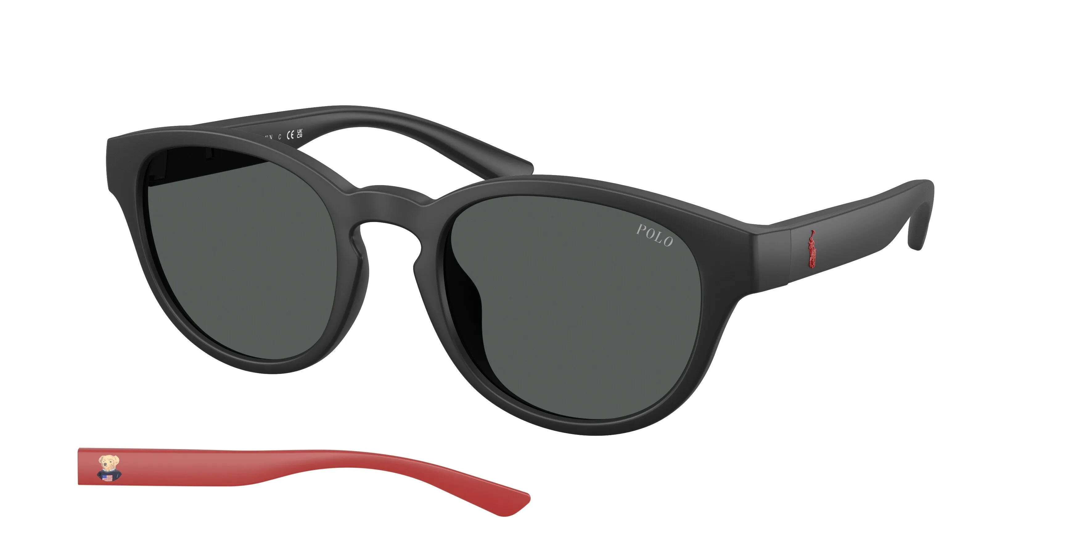 Polo Ralph Lauren PH4233U 550487 Occhiali da sole Iniettato Nero Grigio Pantos Normale - immagine 1