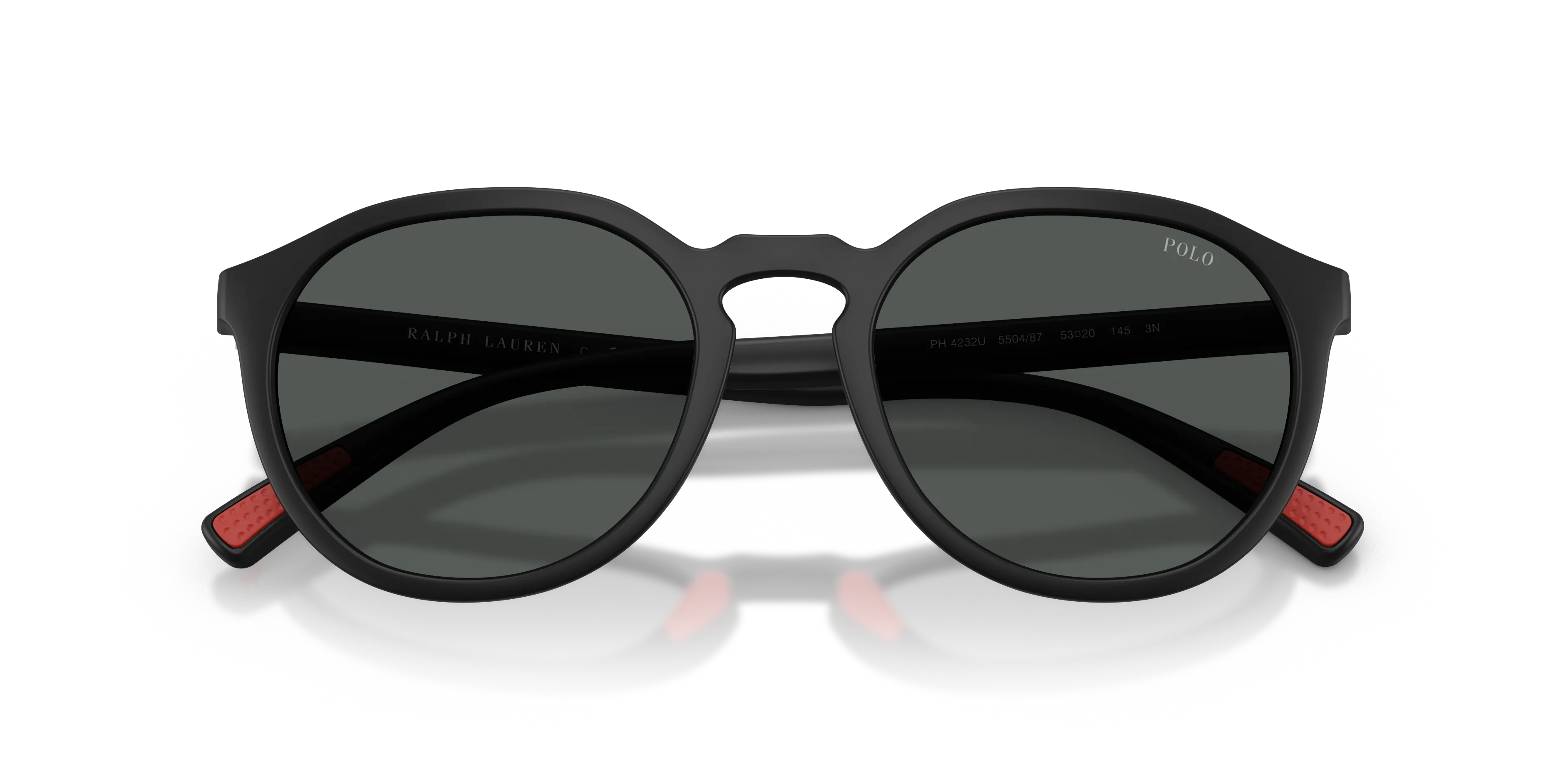 Polo Ralph Lauren PH4232U 550487 Occhiali da sole Iniettato Nero Grigio Rotonda Normale - immagine 2