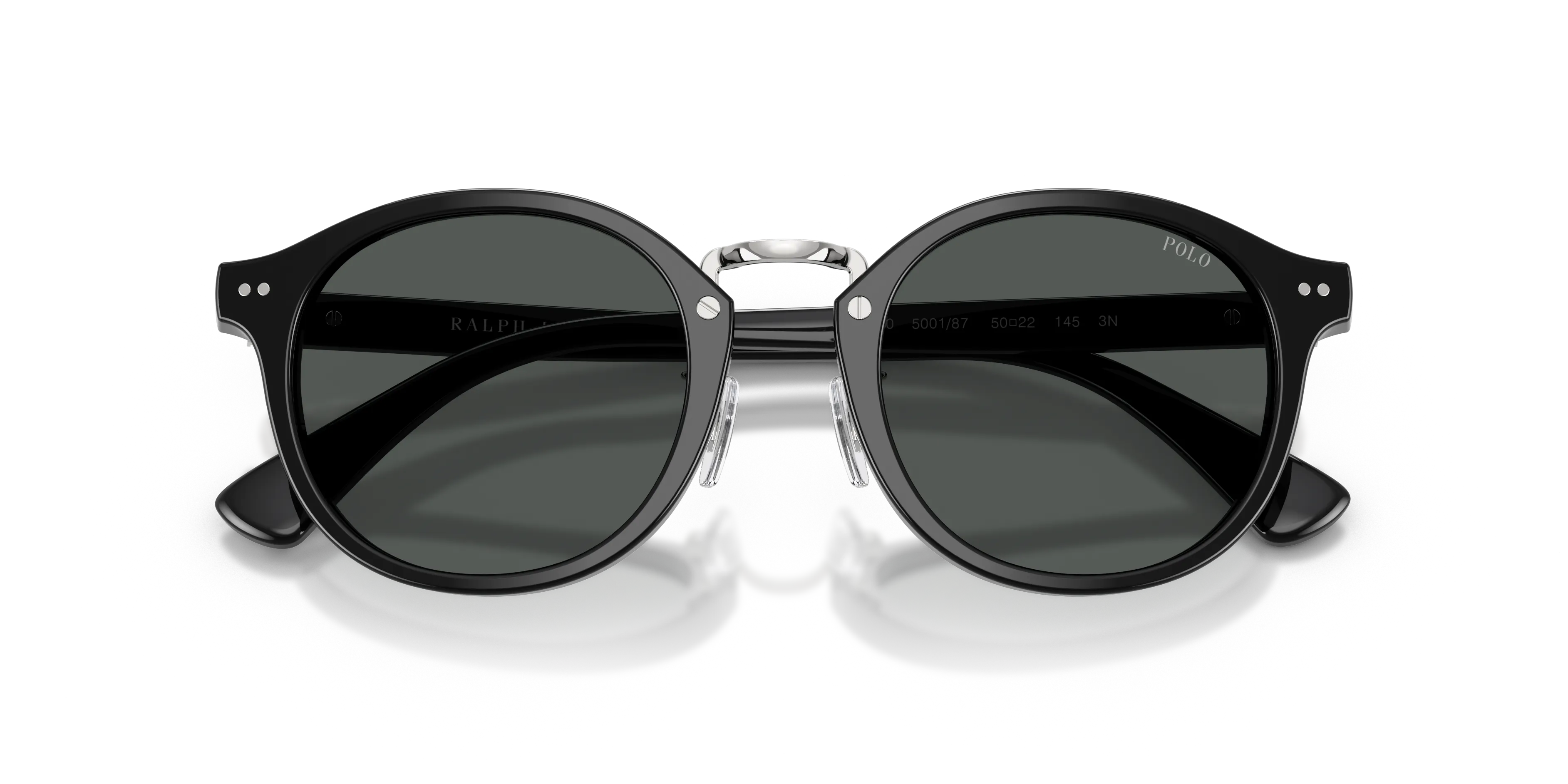 Polo Ralph Lauren PH4230 500187 Occhiali da sole Acetato Nero Grigio Rotonda Normale - immagine 2