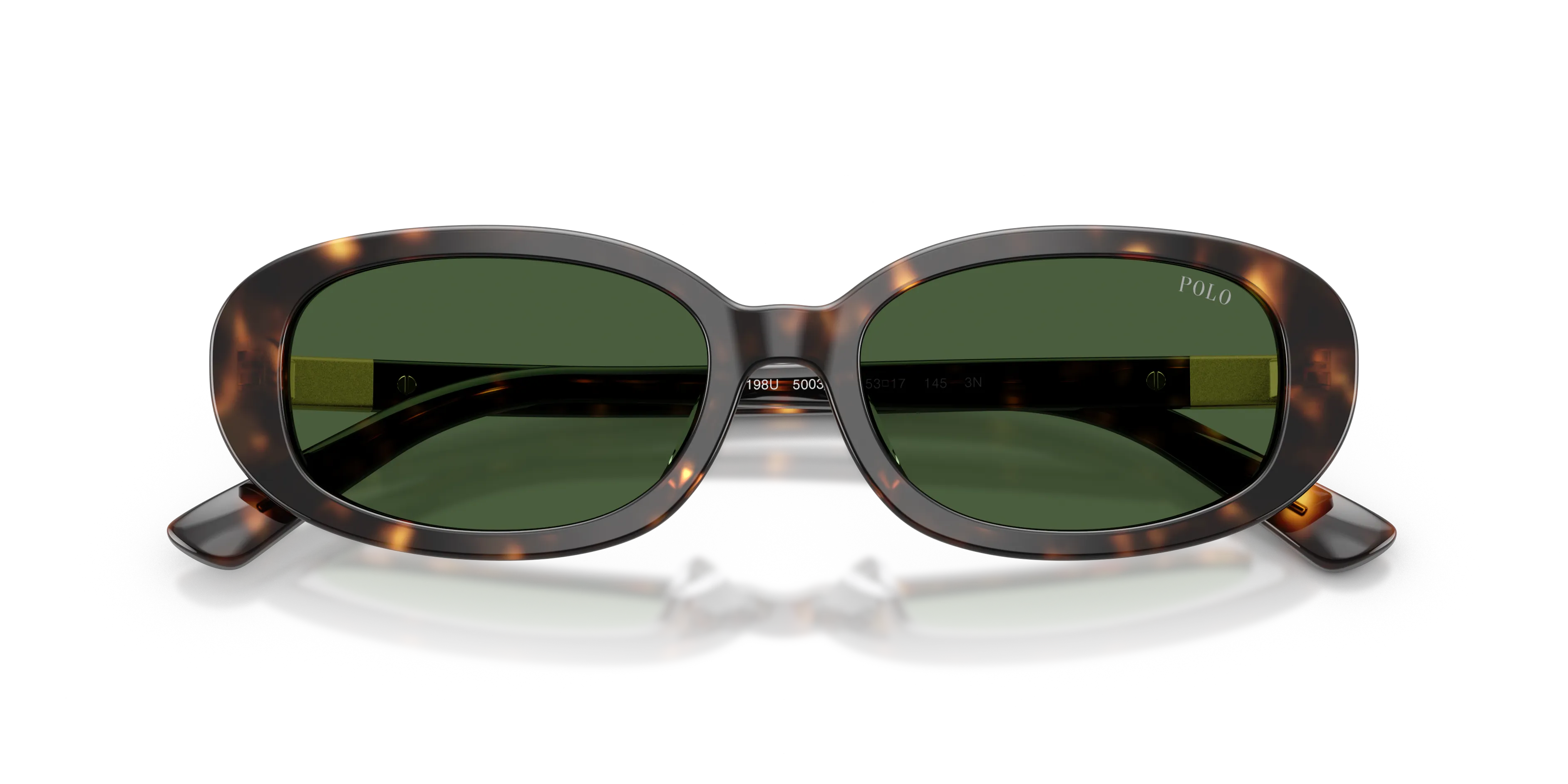 Polo Ralph Lauren PH4198U 500371 Occhiali da sole Acetato Tartaruga Verde Rotonda Normale - immagine 2