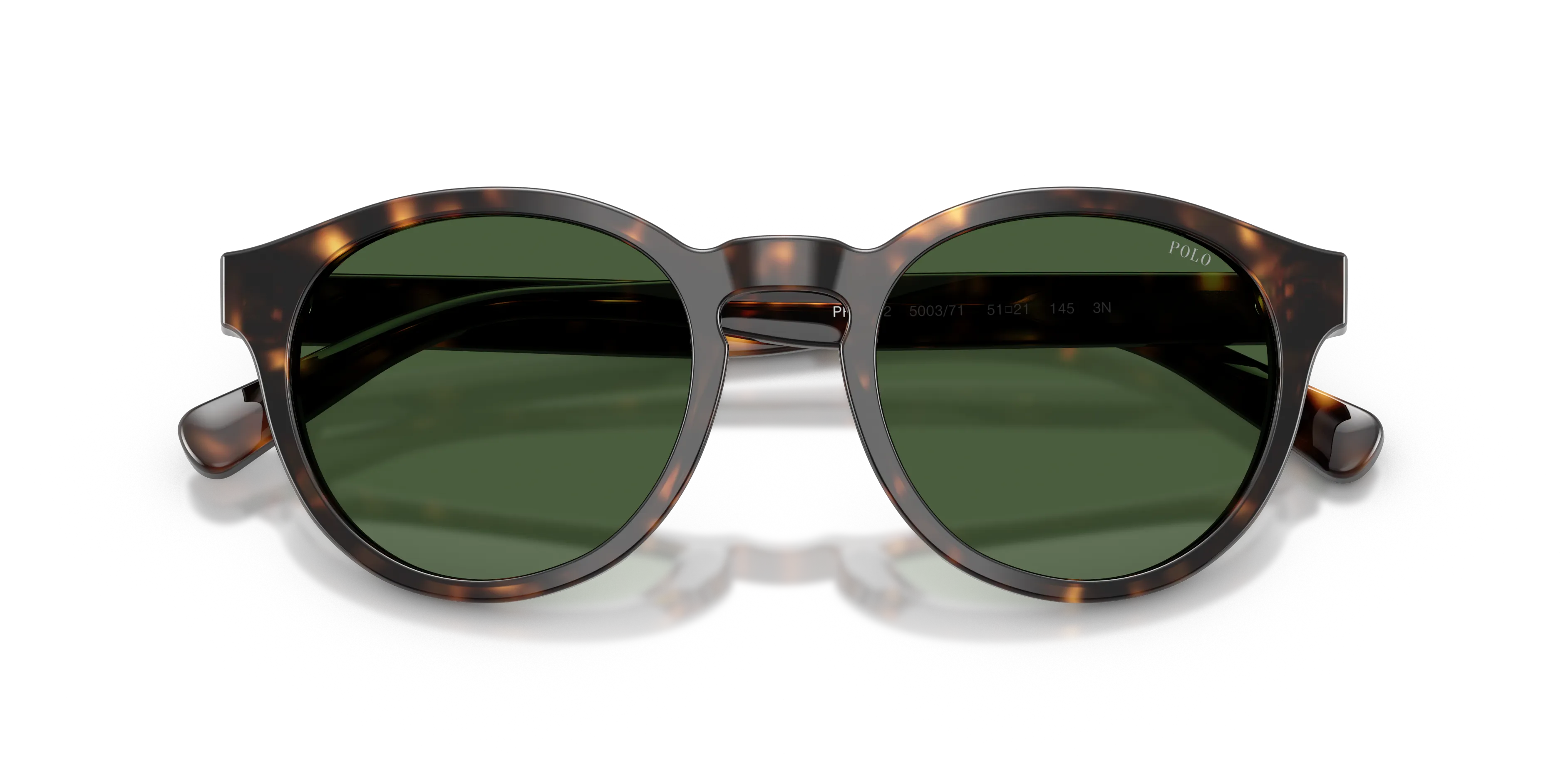 Polo Ralph Lauren PH4192 500371 Occhiali da sole Acetato Tartaruga Verde Rotonda Normale - immagine 2