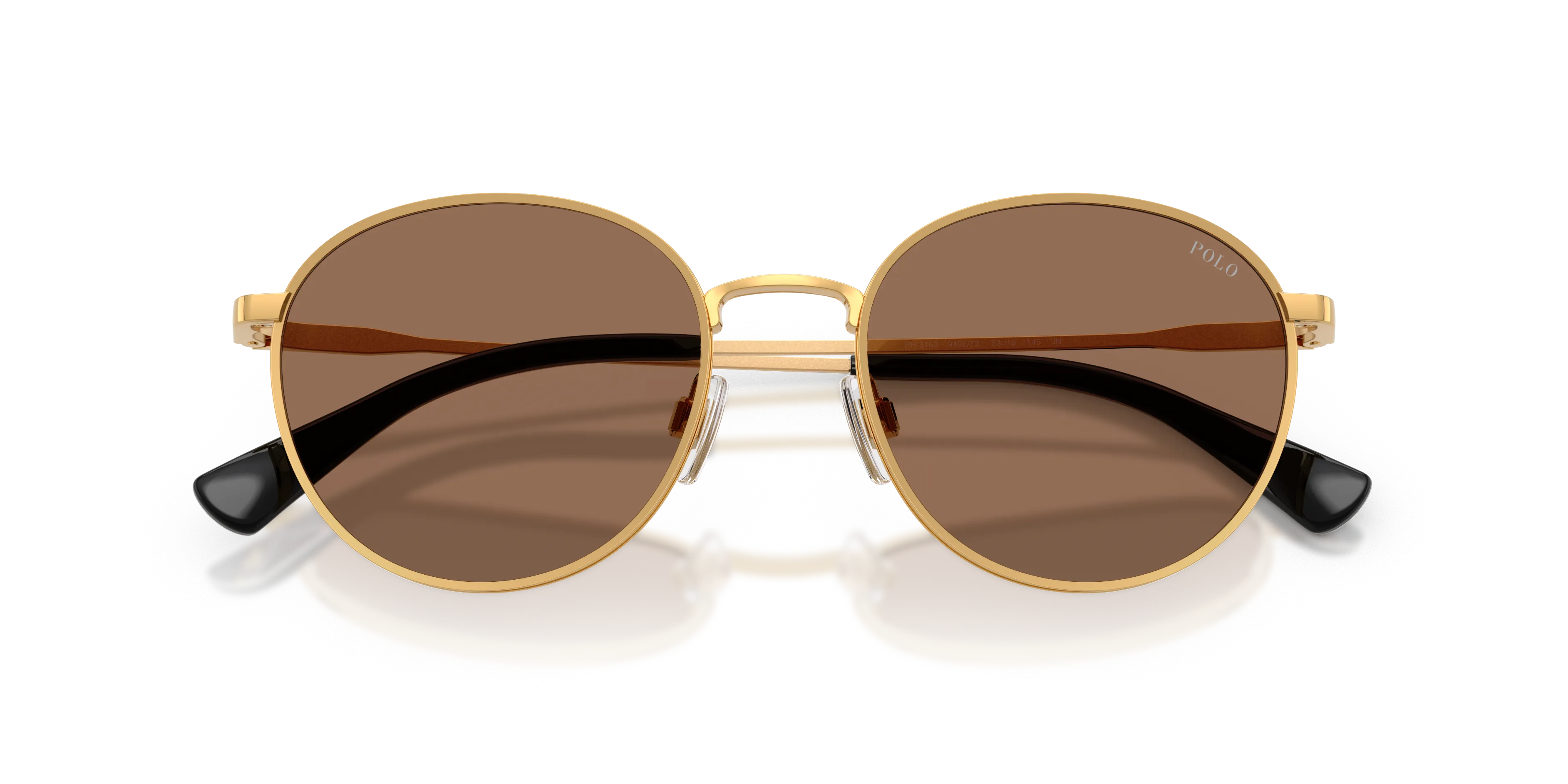 Polo Ralph Lauren PH3163 940273 Occhiali da sole Metallo Oro Marrone Pantos Normale - immagine 2