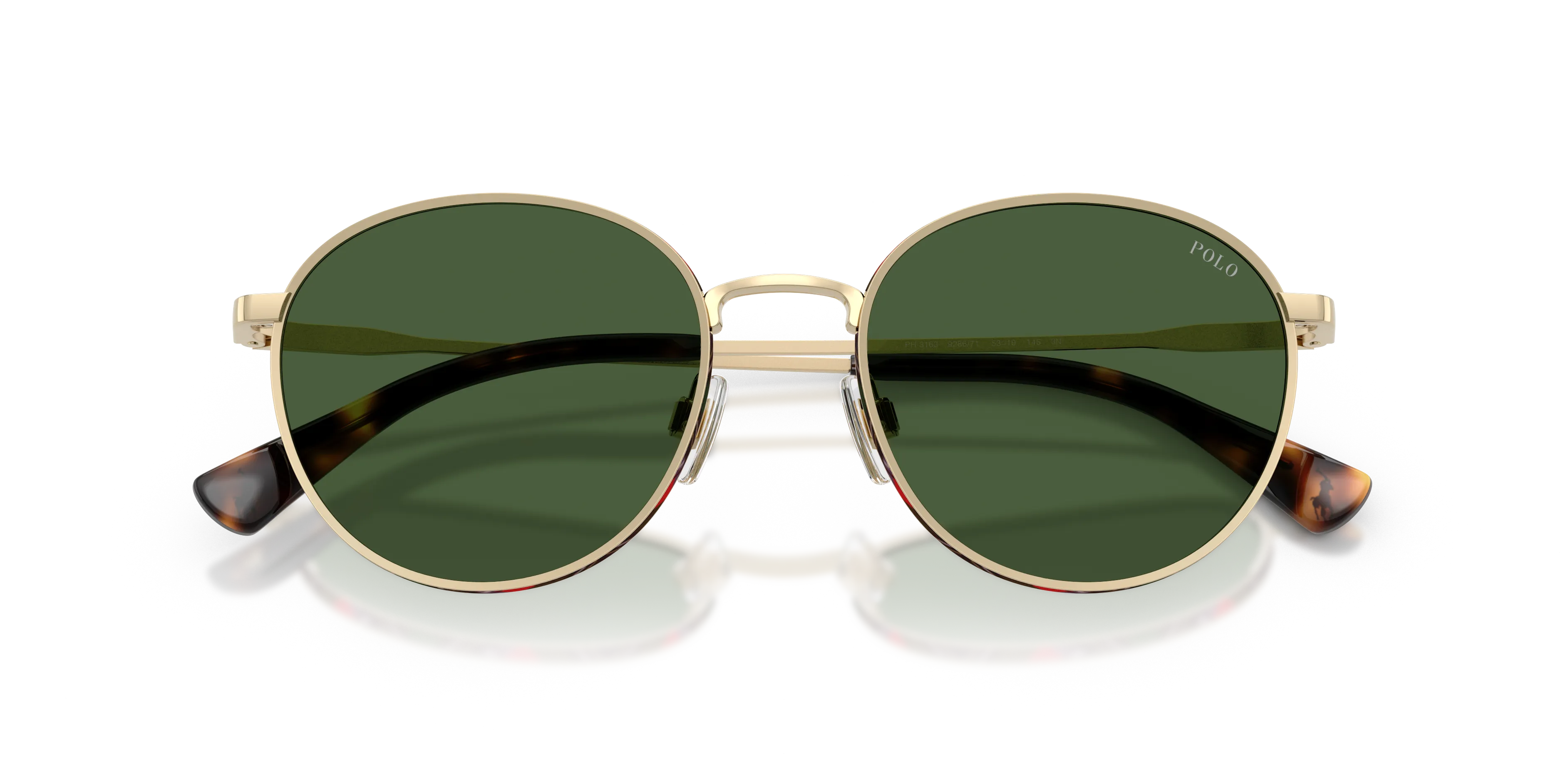 Polo Ralph Lauren PH3163 928671 Occhiali da sole Metallo Oro Verde Pantos Normale - immagine 2