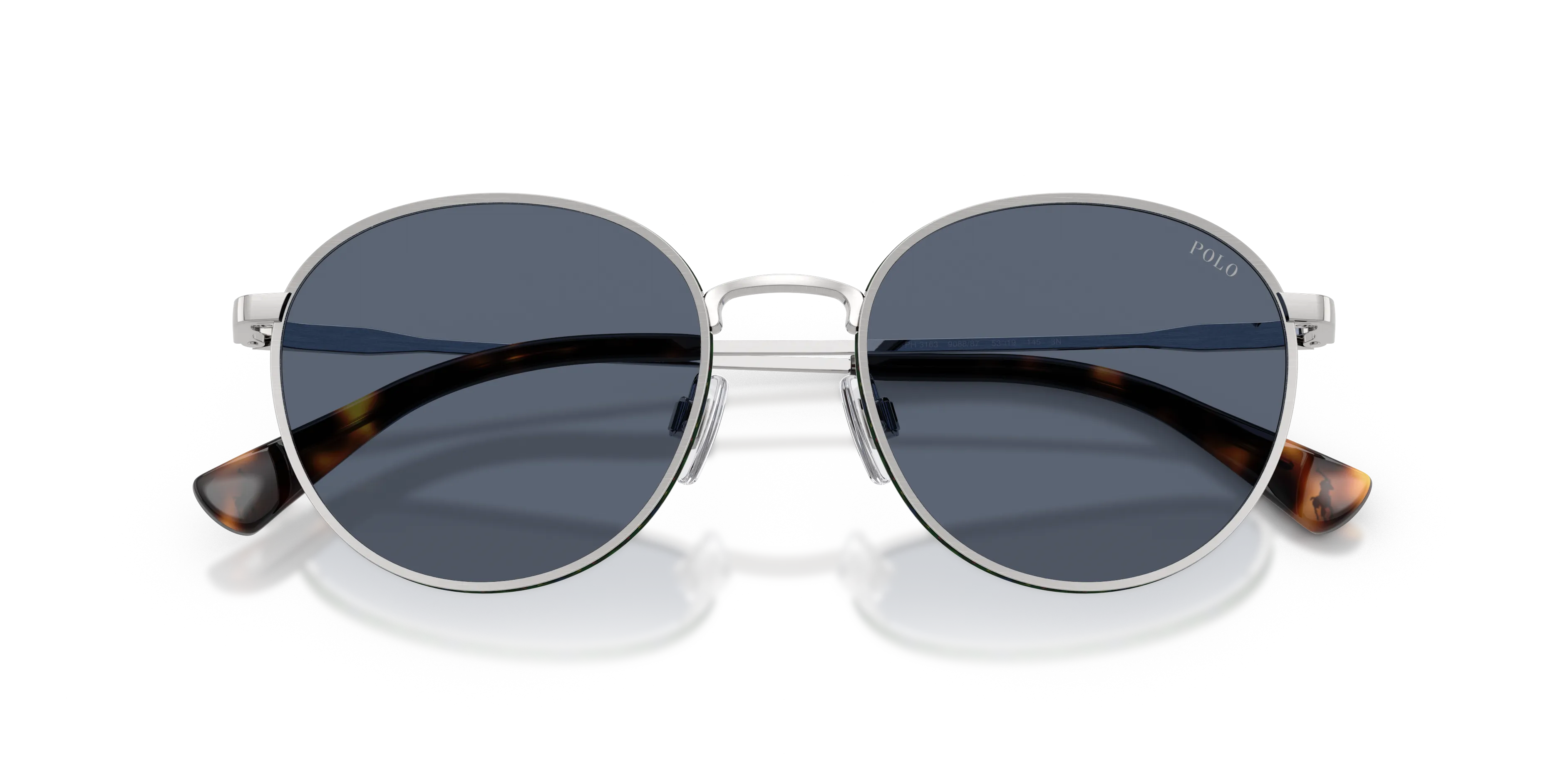 Polo Ralph Lauren PH3163 908887 Occhiali da sole Metallo Argento Blu Pantos Normale - immagine 2