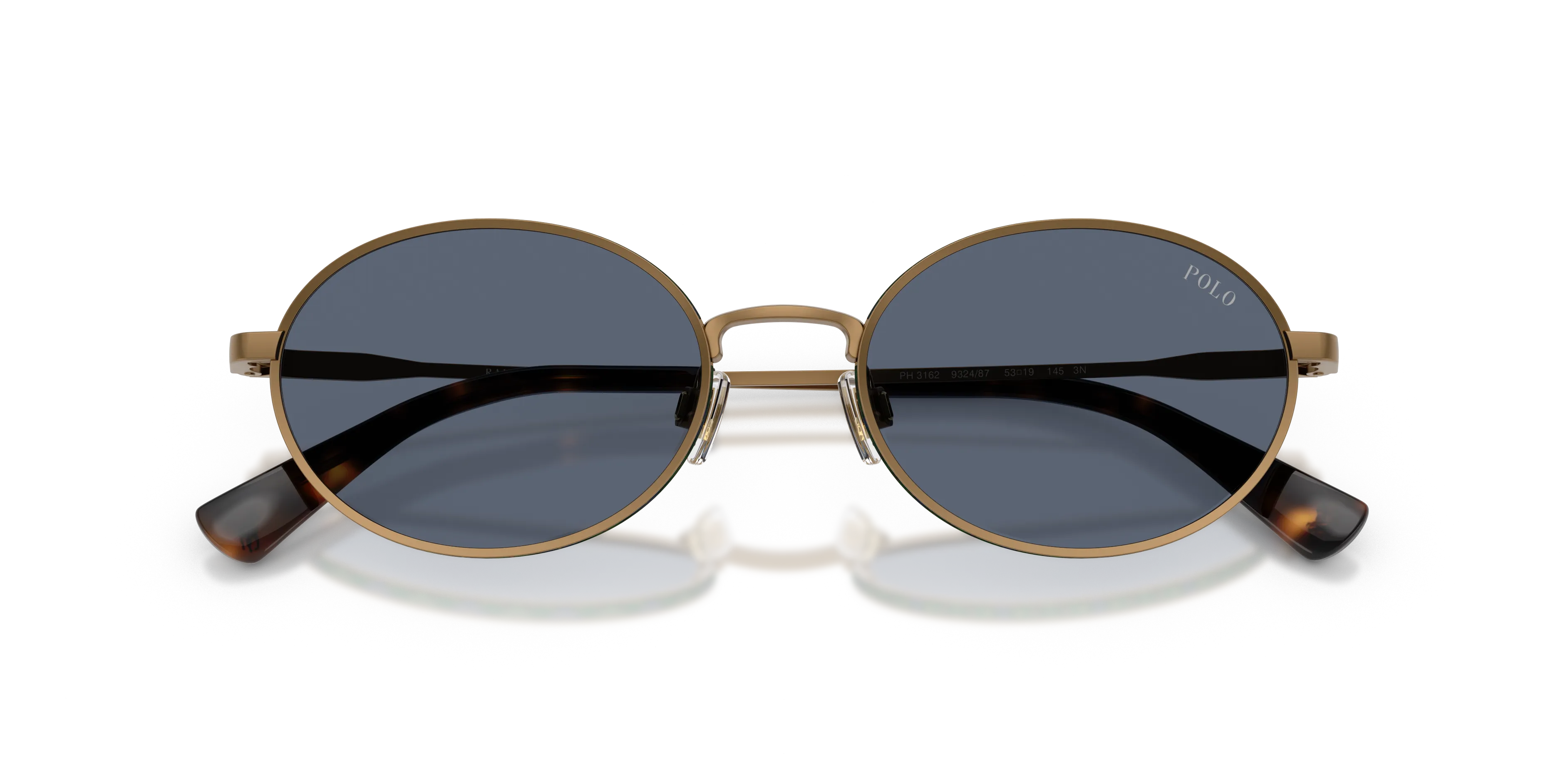 Polo Ralph Lauren PH3162 932487 Occhiali da sole Metallo Marrone Blu Rotonda Normale - immagine 2