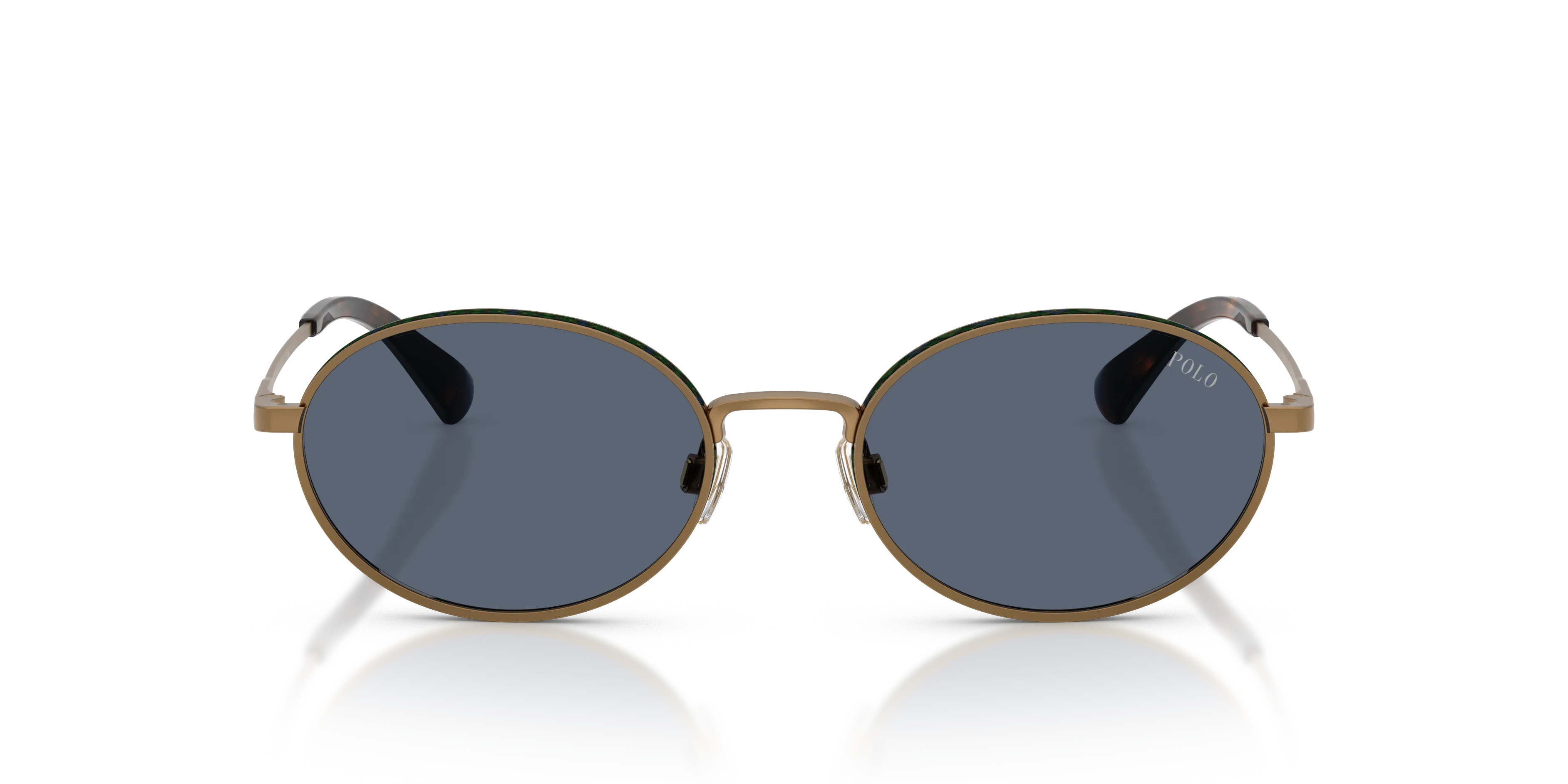 Polo Ralph Lauren PH3162 932487 Occhiali da sole Metallo Marrone Blu Rotonda Normale - immagine 3