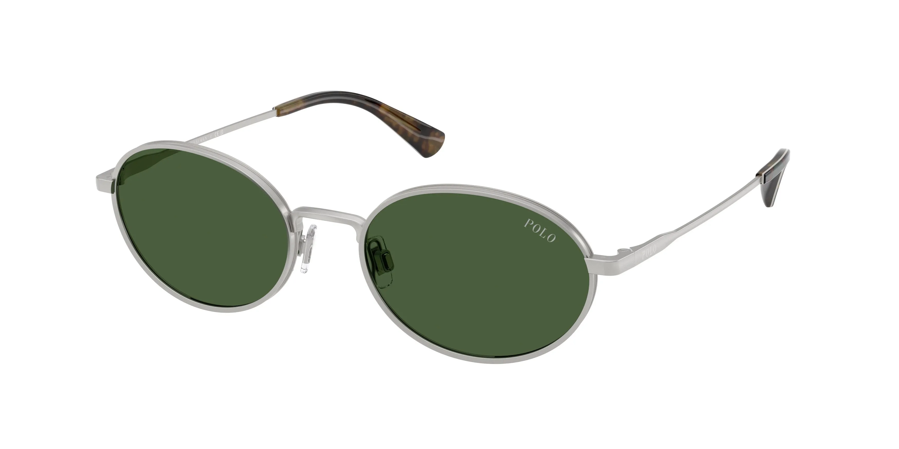 Polo Ralph Lauren PH3162 931671 Occhiali da sole Metallo Argento Verde Rotonda Normale - immagine 1