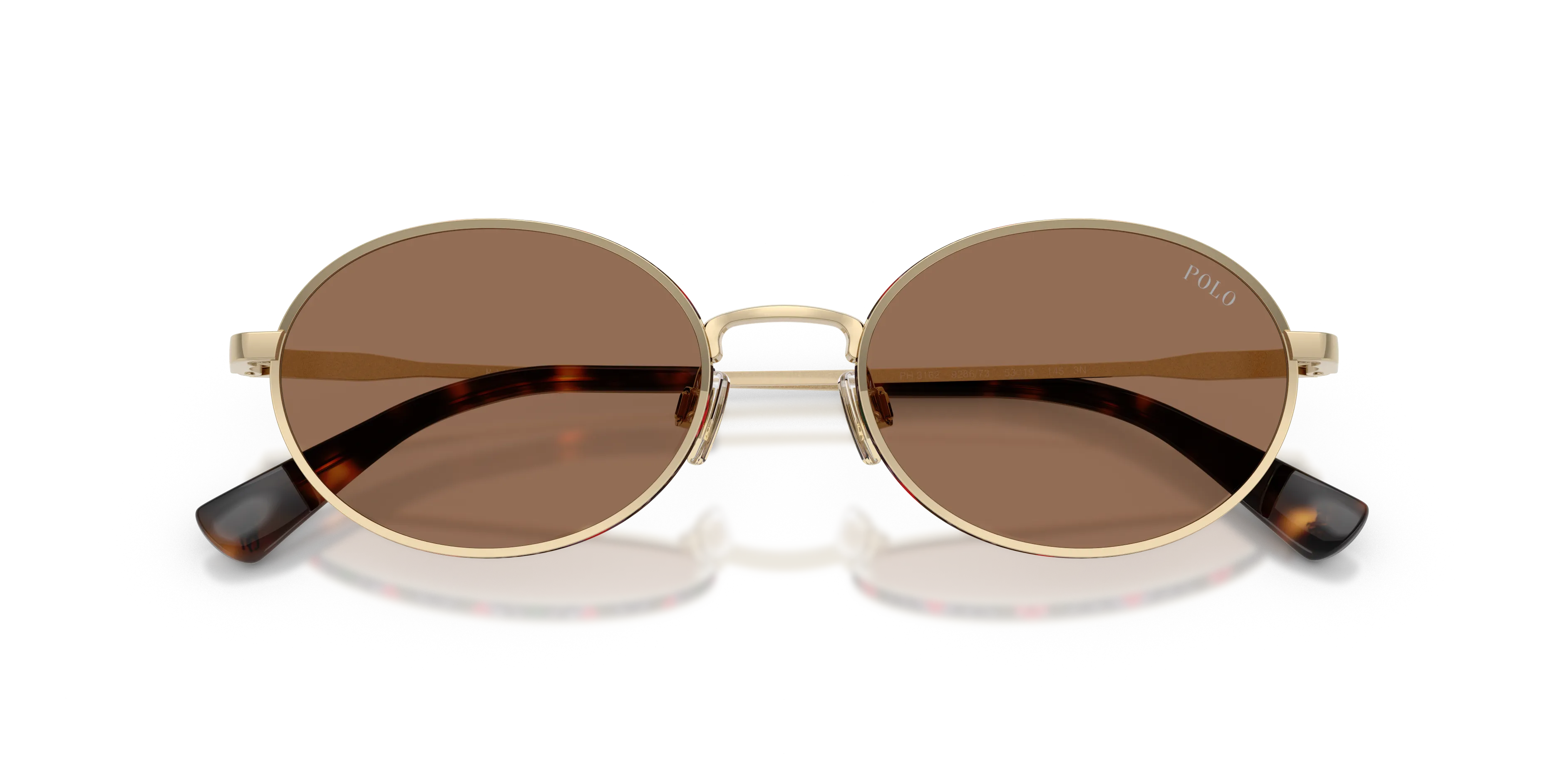 Polo Ralph Lauren PH3162 928673 Occhiali da sole Metallo Oro Marrone Rotonda Normale - immagine 2