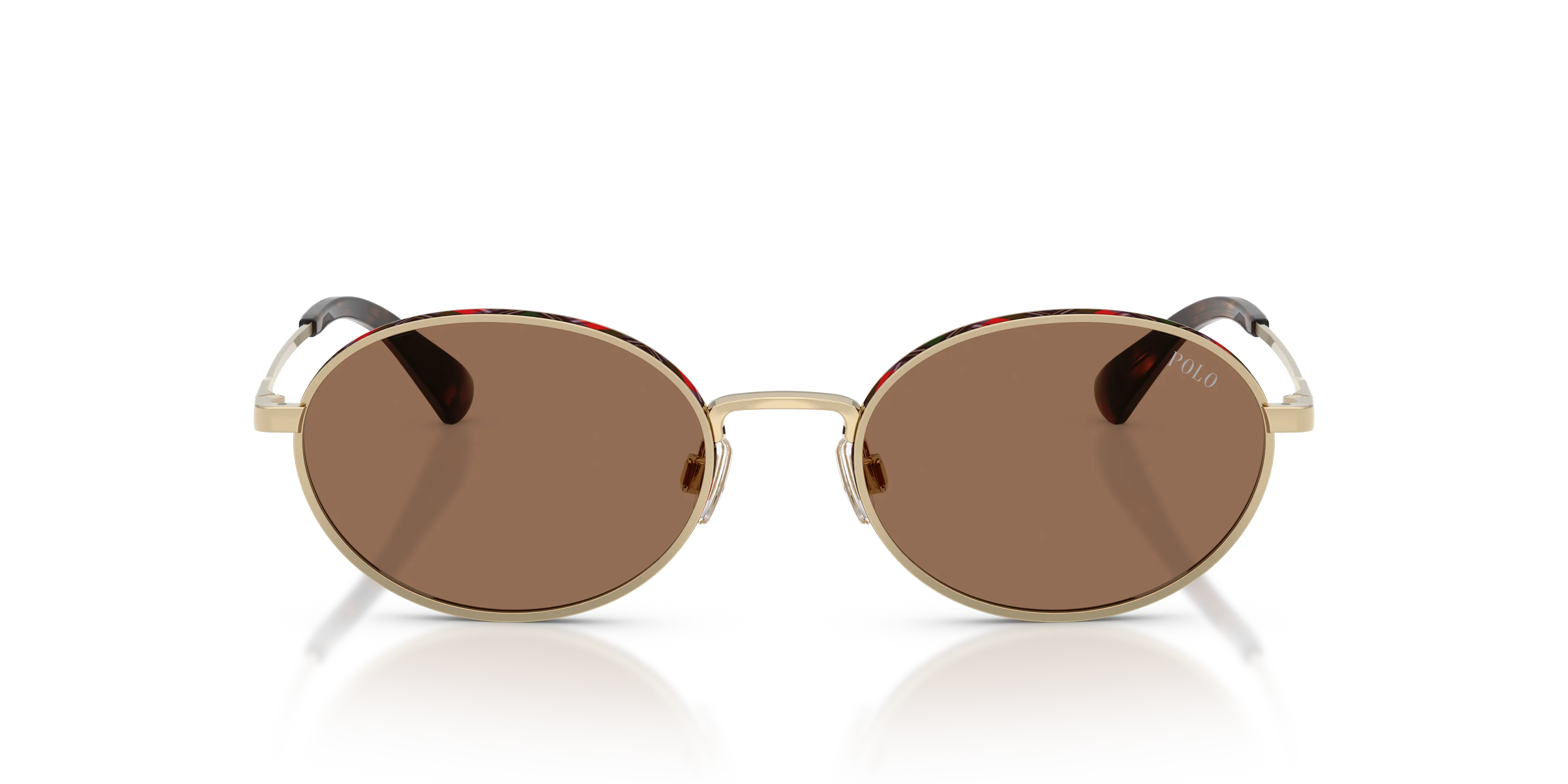 Polo Ralph Lauren PH3162 928673 Occhiali da sole Metallo Oro Marrone Rotonda Normale - immagine 3