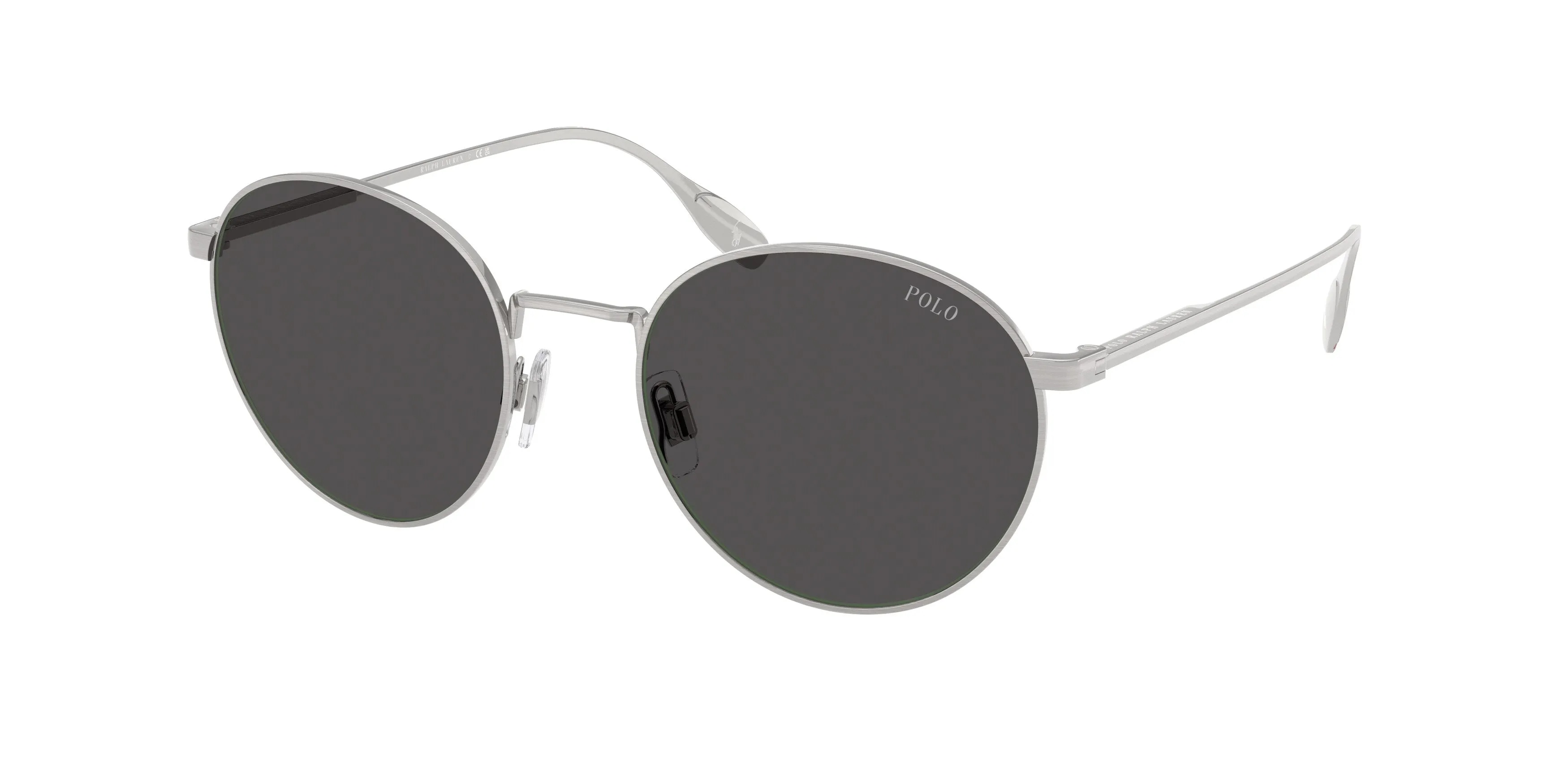 Polo Ralph Lauren PH3158 908887 Occhiali da sole Metallo Argento Grigio Rotonda Normale - immagine 1