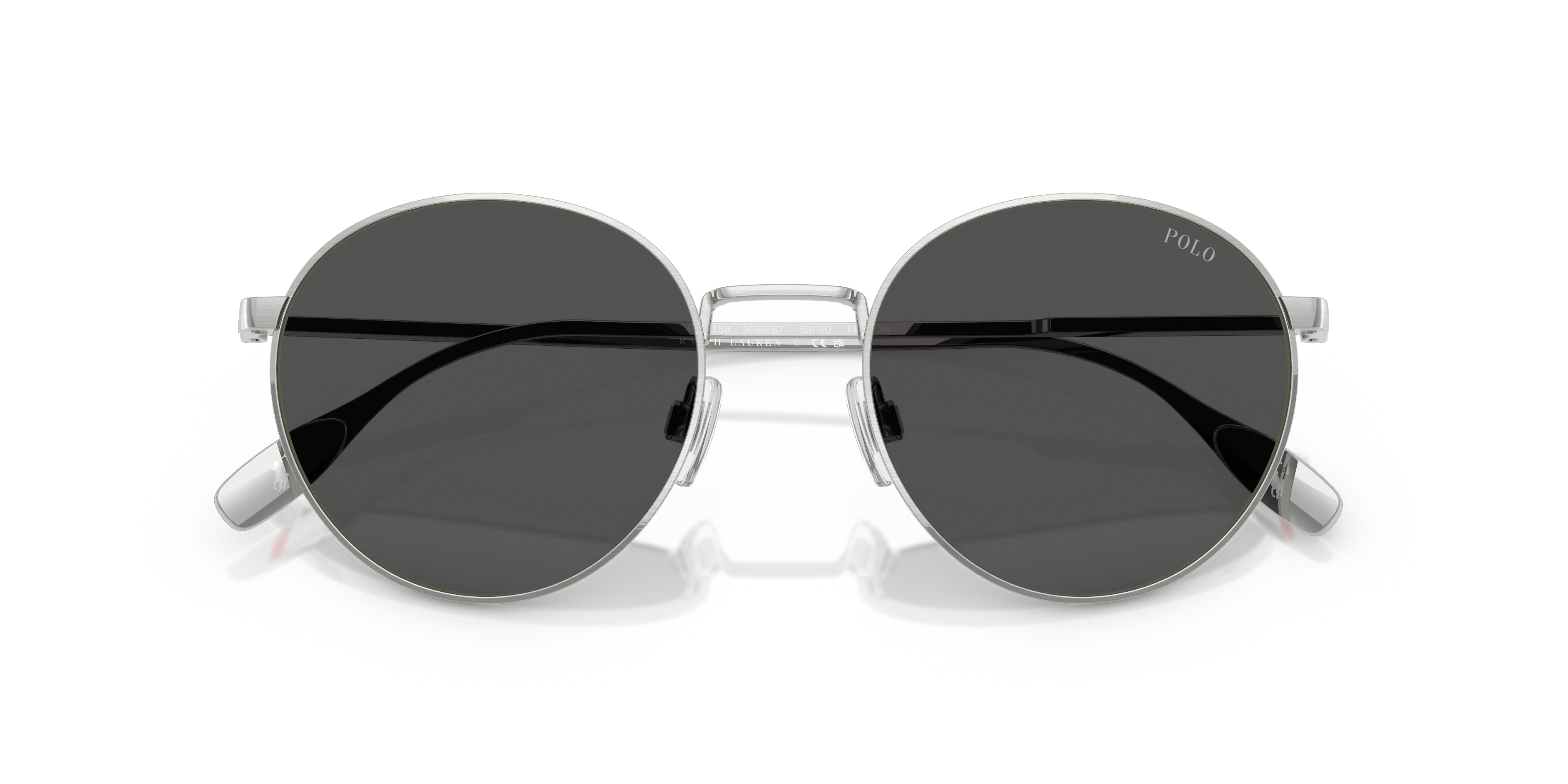 Polo Ralph Lauren PH3158 908887 Occhiali da sole Metallo Argento Grigio Rotonda Normale - immagine 2