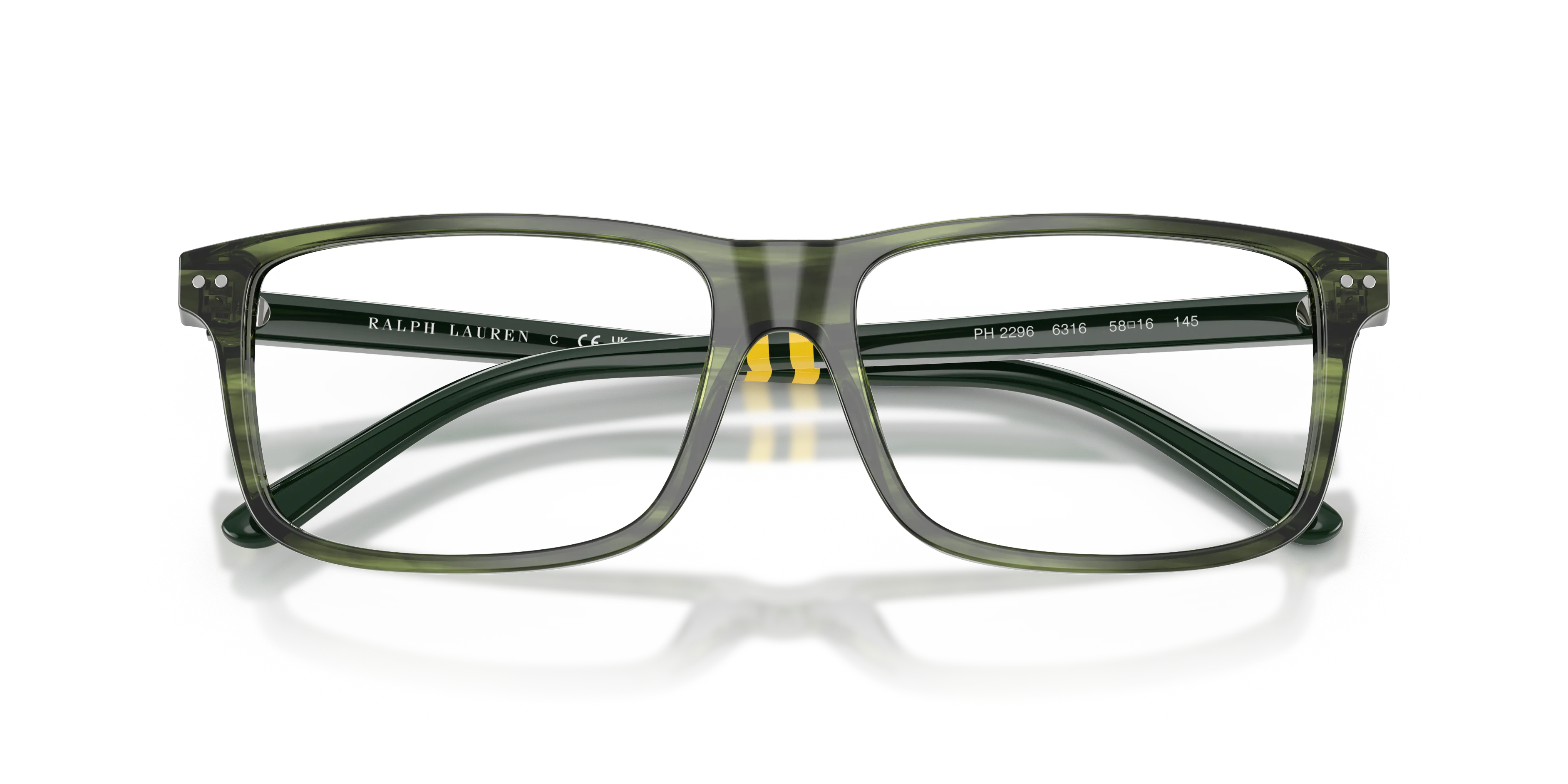 Polo Ralph Lauren PH2296 6316 Montature da vista Acetato Verde Squadrata Normale - immagine 2