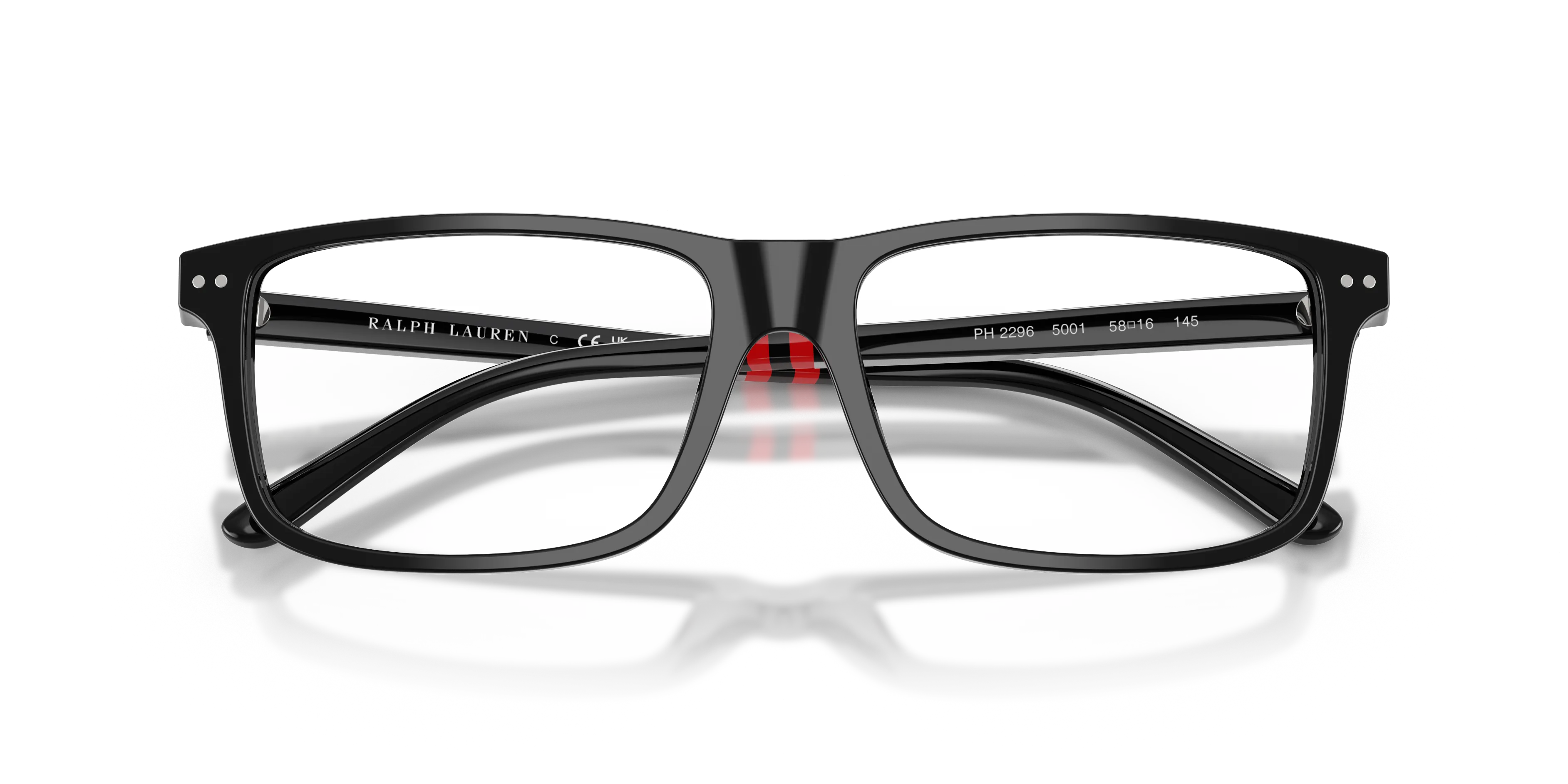 Polo Ralph Lauren PH2296 5001 Montature da vista Acetato Nero Squadrata Normale - immagine 2