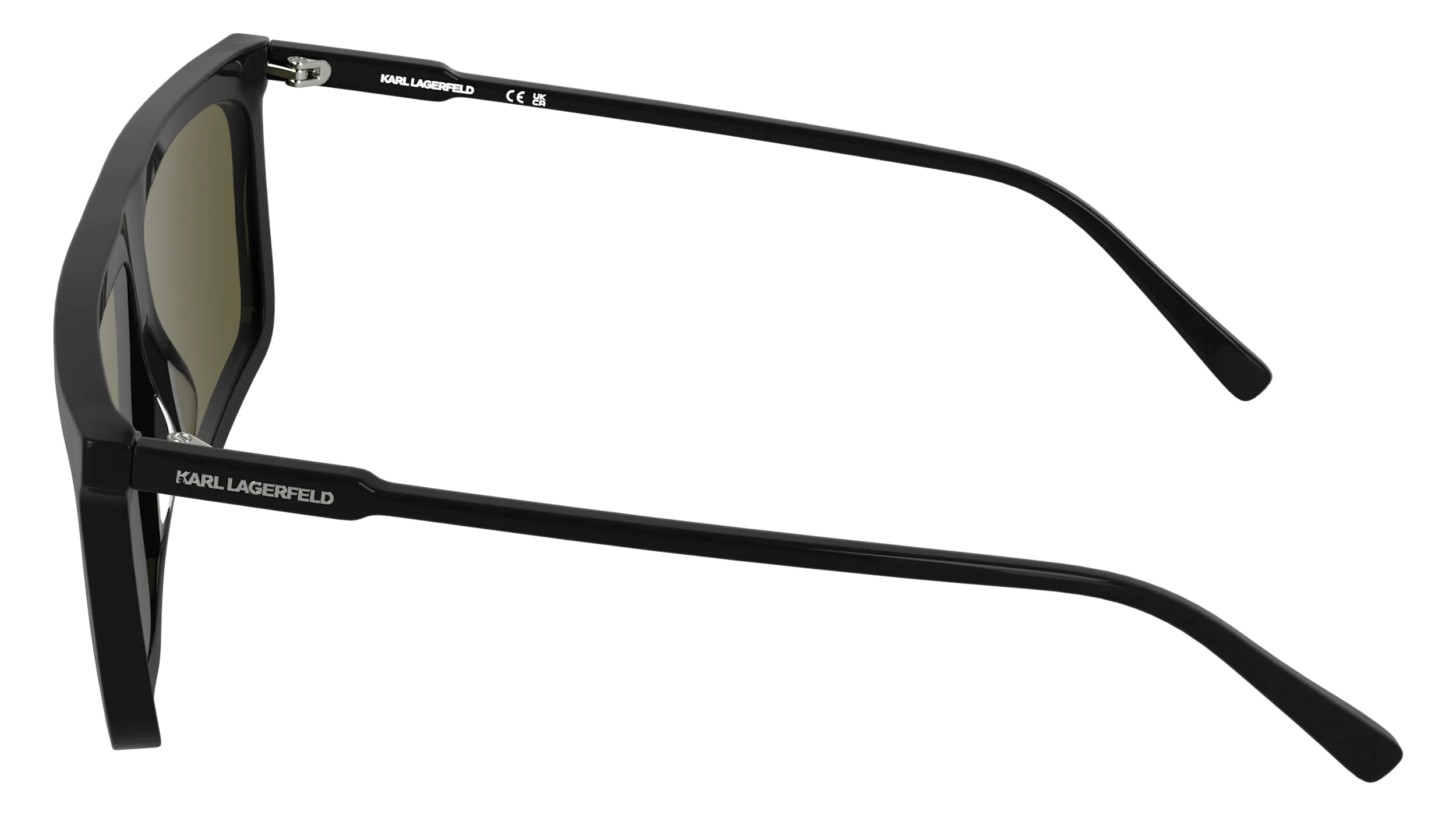 Karl Lagerfeld KL6210S 001 Occhiali da sole Acetato Nero Marrone Squadrata Normale - immagine 3