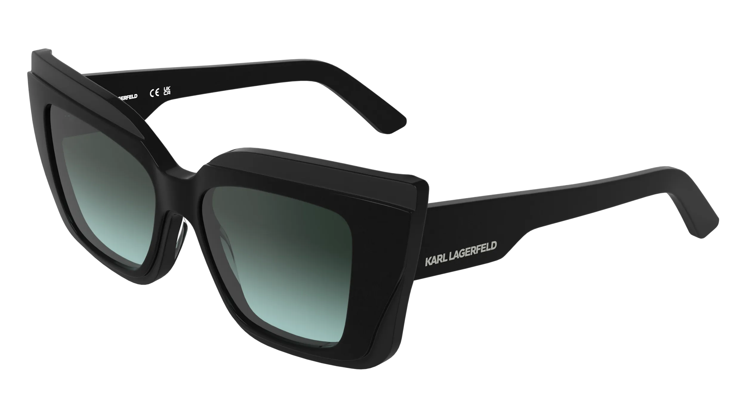 Karl Lagerfeld KL6204S 001 Occhiali da sole Acetato Nero Squadrata Normale Sfumato - immagine 1