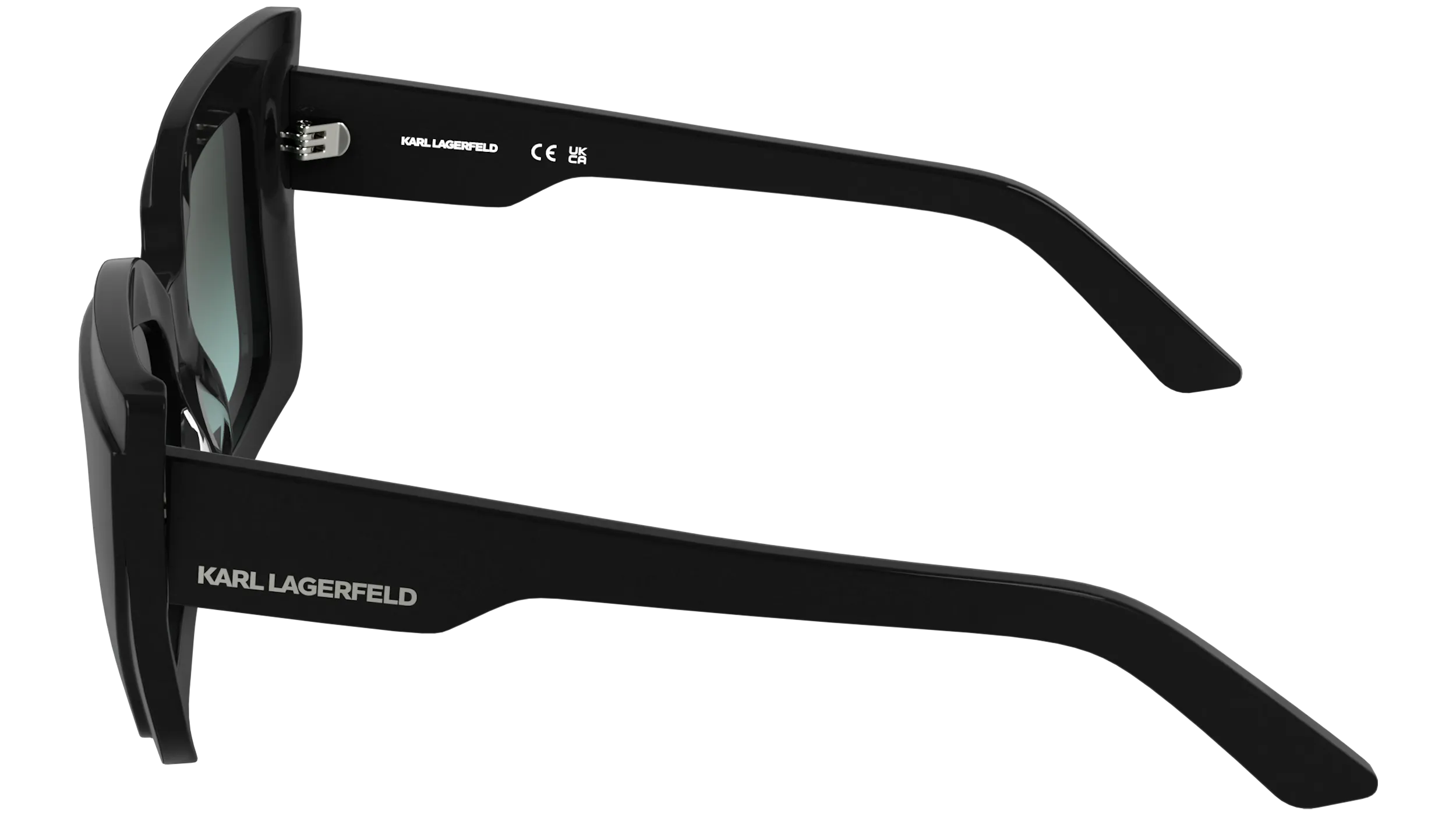 Karl Lagerfeld KL6204S 001 Occhiali da sole Acetato Nero Squadrata Normale Sfumato - immagine 3