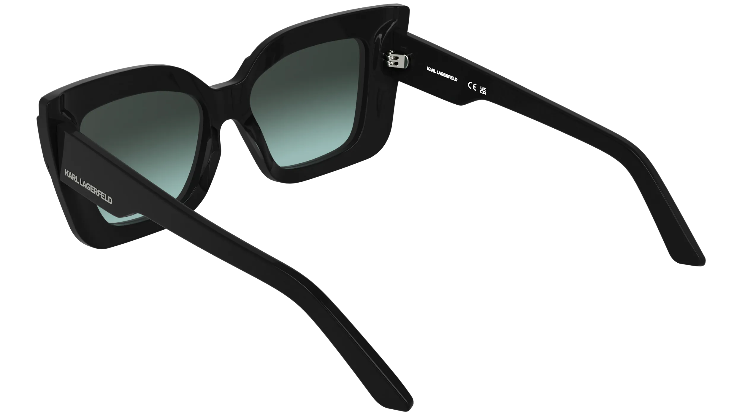 Karl Lagerfeld KL6204S 001 Occhiali da sole Acetato Nero Squadrata Normale Sfumato - immagine 4