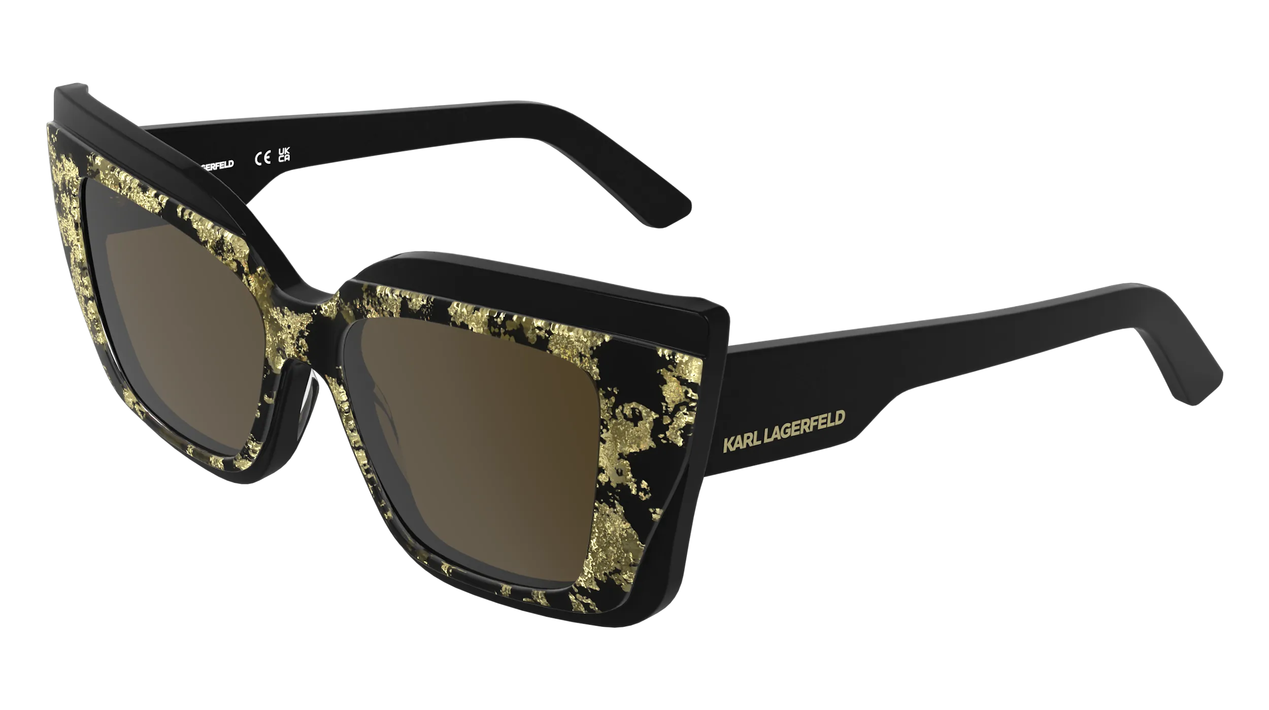 Karl Lagerfeld KL6204S 005 Occhiali da sole Acetato Nero Marrone Squadrata Normale - immagine 1