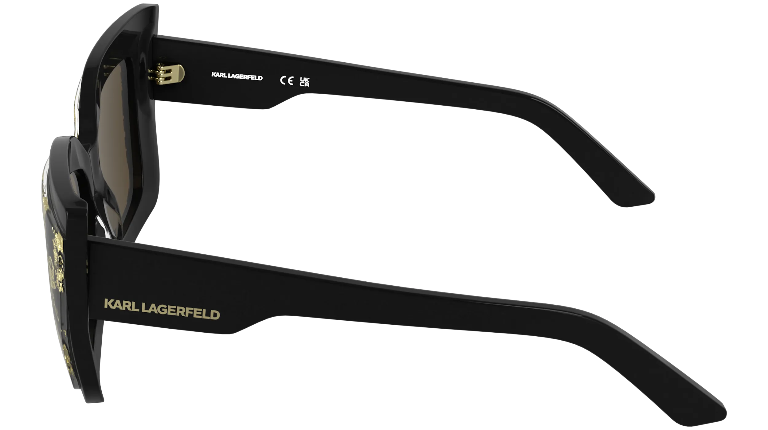 Karl Lagerfeld KL6204S 005 Occhiali da sole Acetato Nero Marrone Squadrata Normale - immagine 3