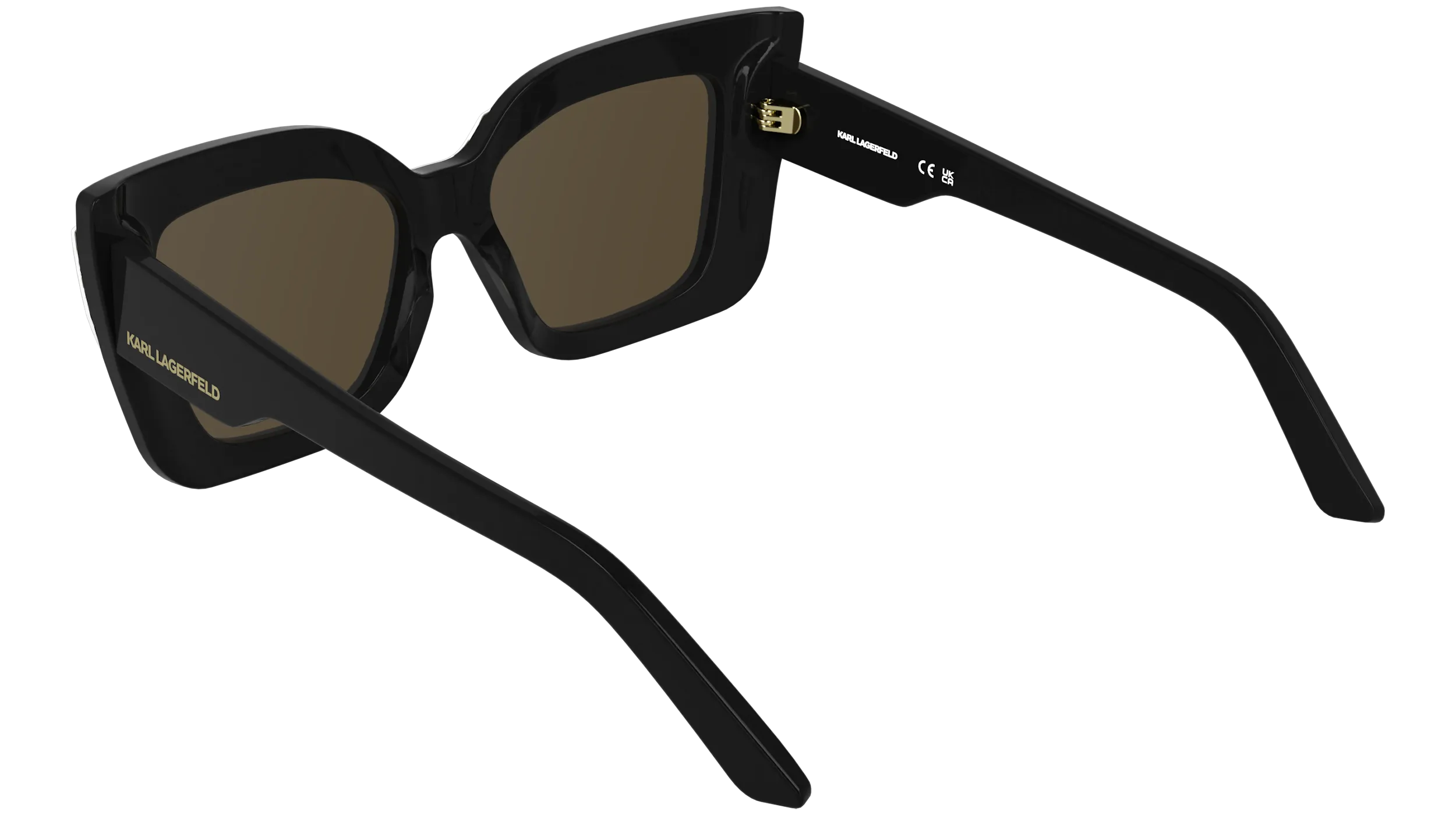 Karl Lagerfeld KL6204S 005 Occhiali da sole Acetato Nero Marrone Squadrata Normale - immagine 4