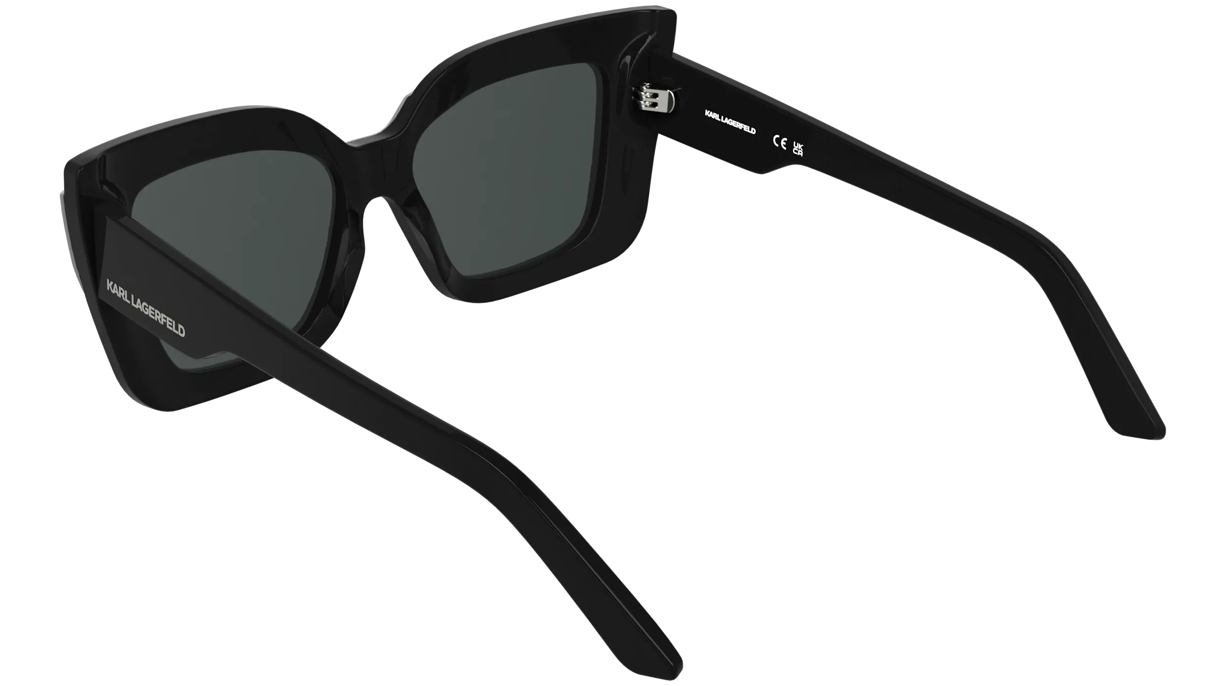 Karl Lagerfeld KL6204S 009 Occhiali da sole Acetato Nero Fumo Squadrata Normale - immagine 4